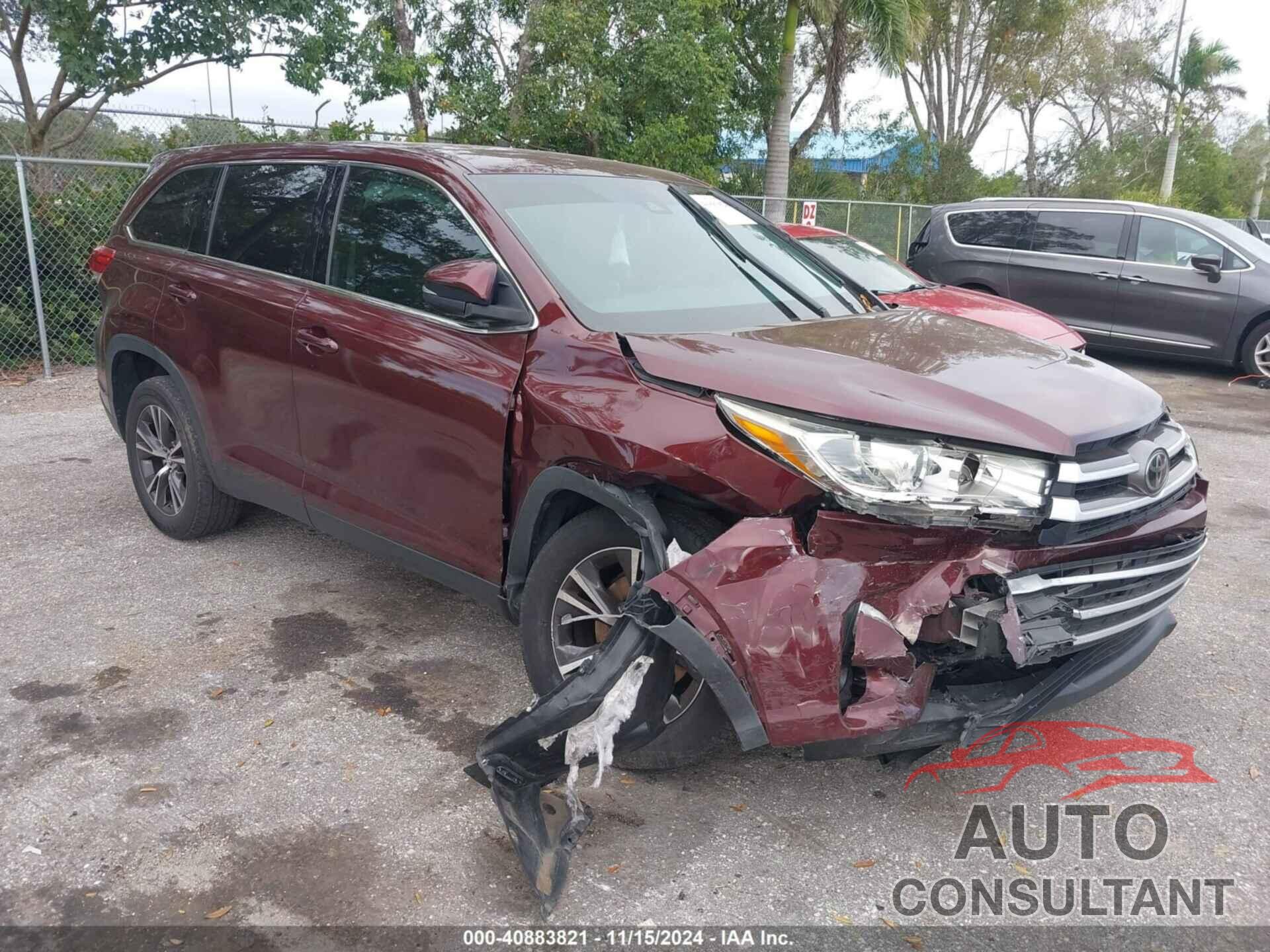 TOYOTA HIGHLANDER 2019 - 5TDZZRFHXKS353425