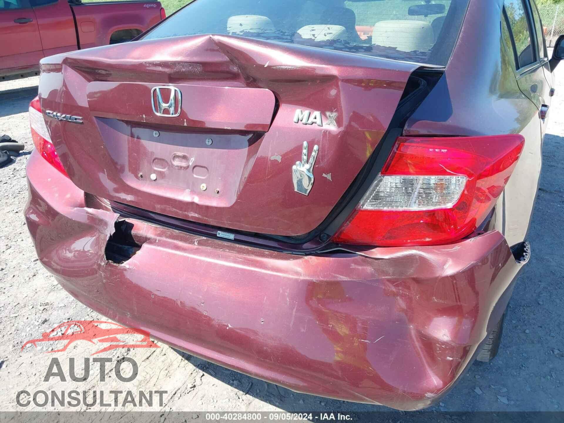 HONDA CIVIC 2012 - 19XFB2F50CE392959