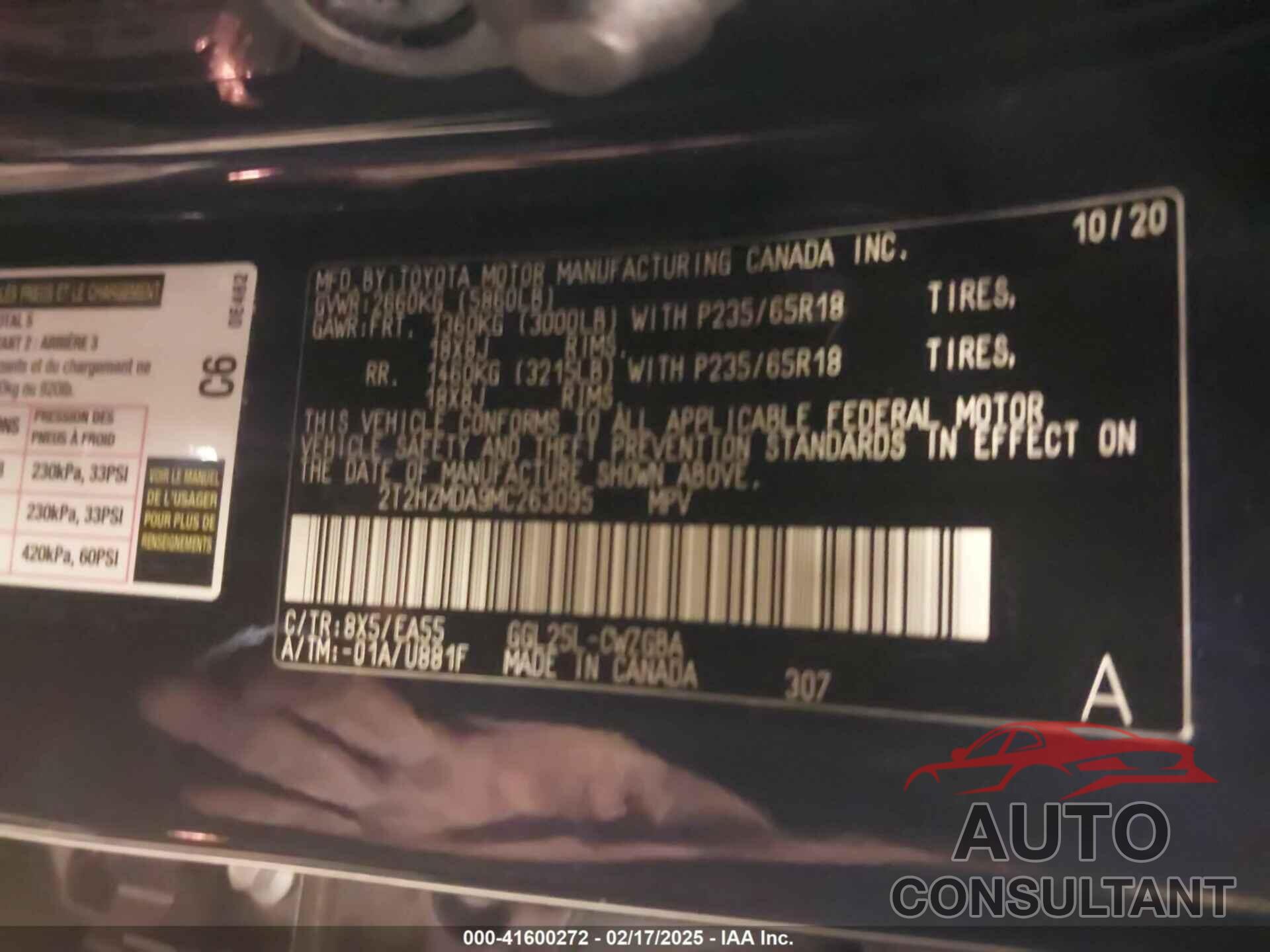 LEXUS RX 350 2021 - 2T2HZMDA9MC263095