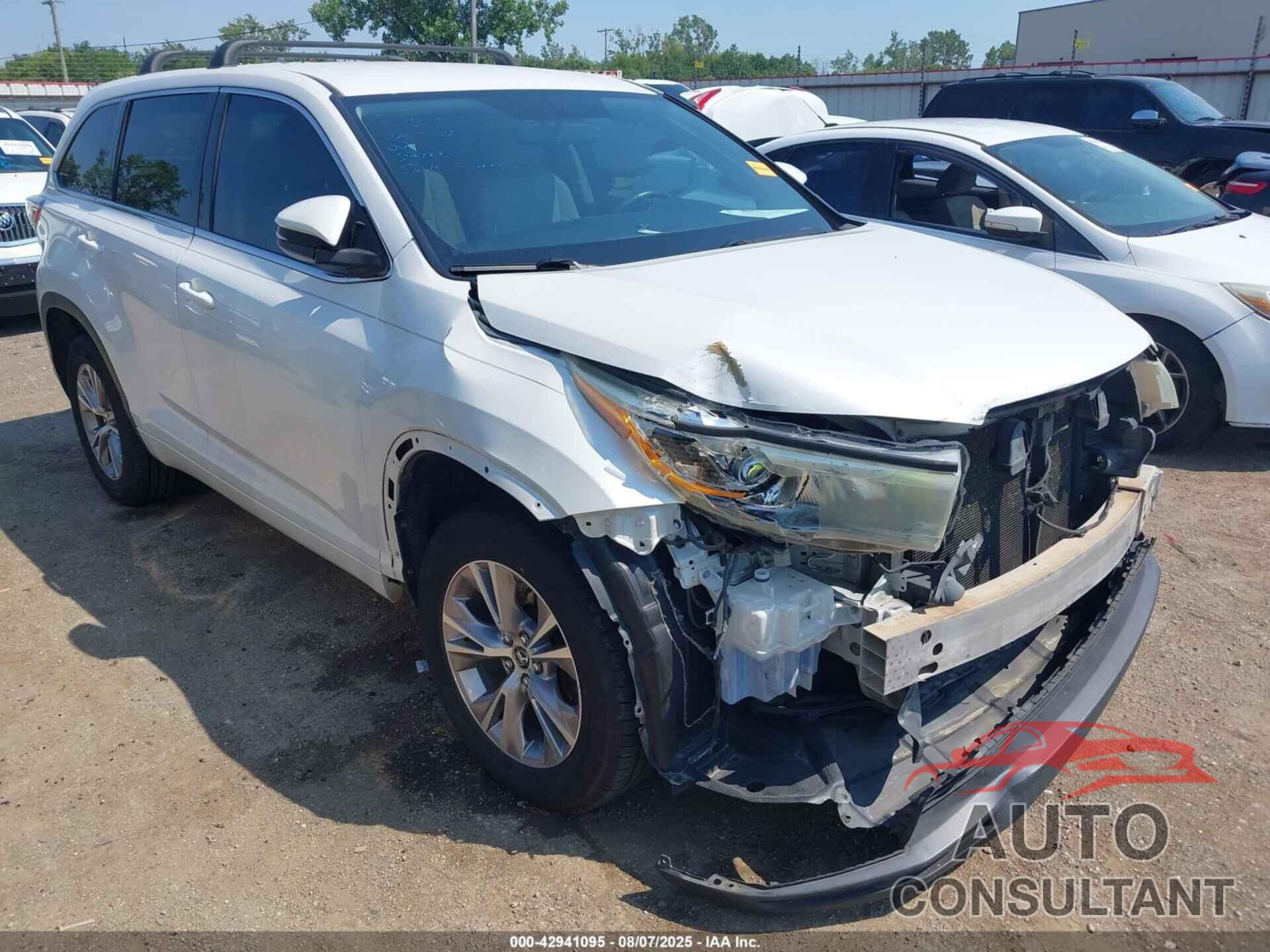 TOYOTA HIGHLANDER 2016 - 5TDZKRFH6GS123747