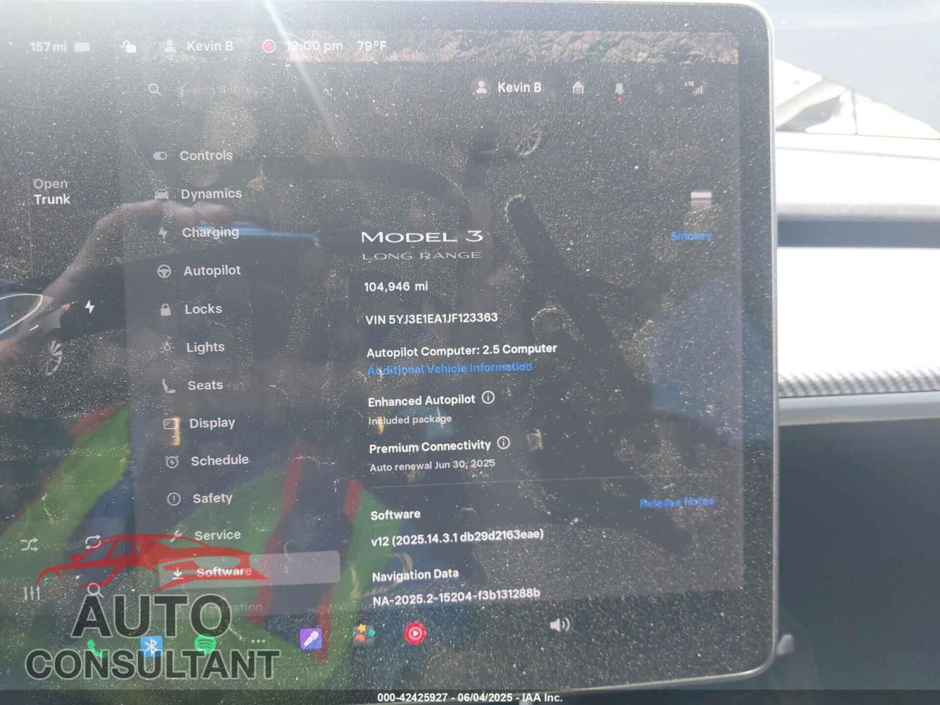 TESLA MODEL 3 2018 - 5YJ3E1EA1JF123363