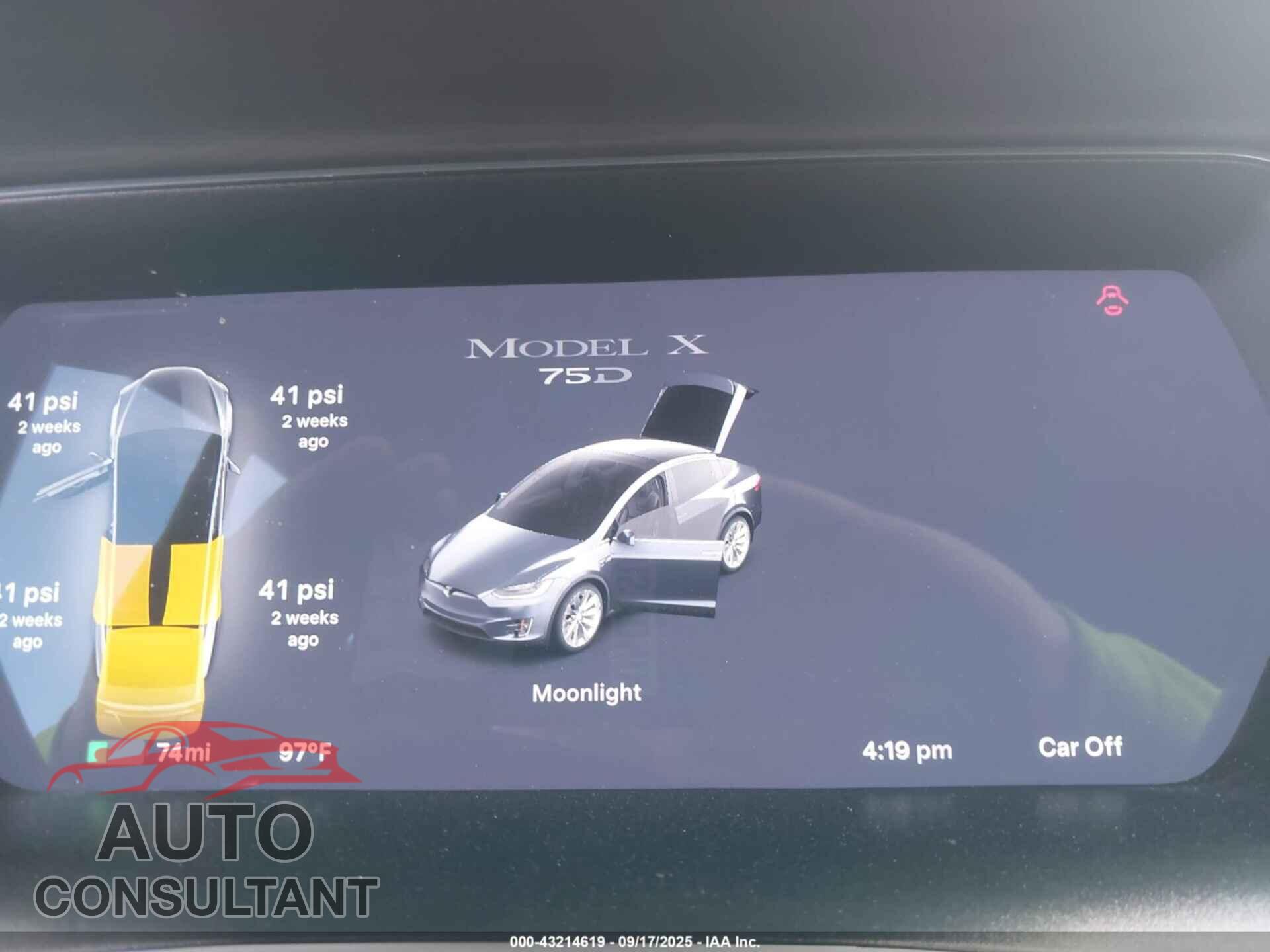 TESLA MODEL X 2017 - 5YJXCAE22HF076094