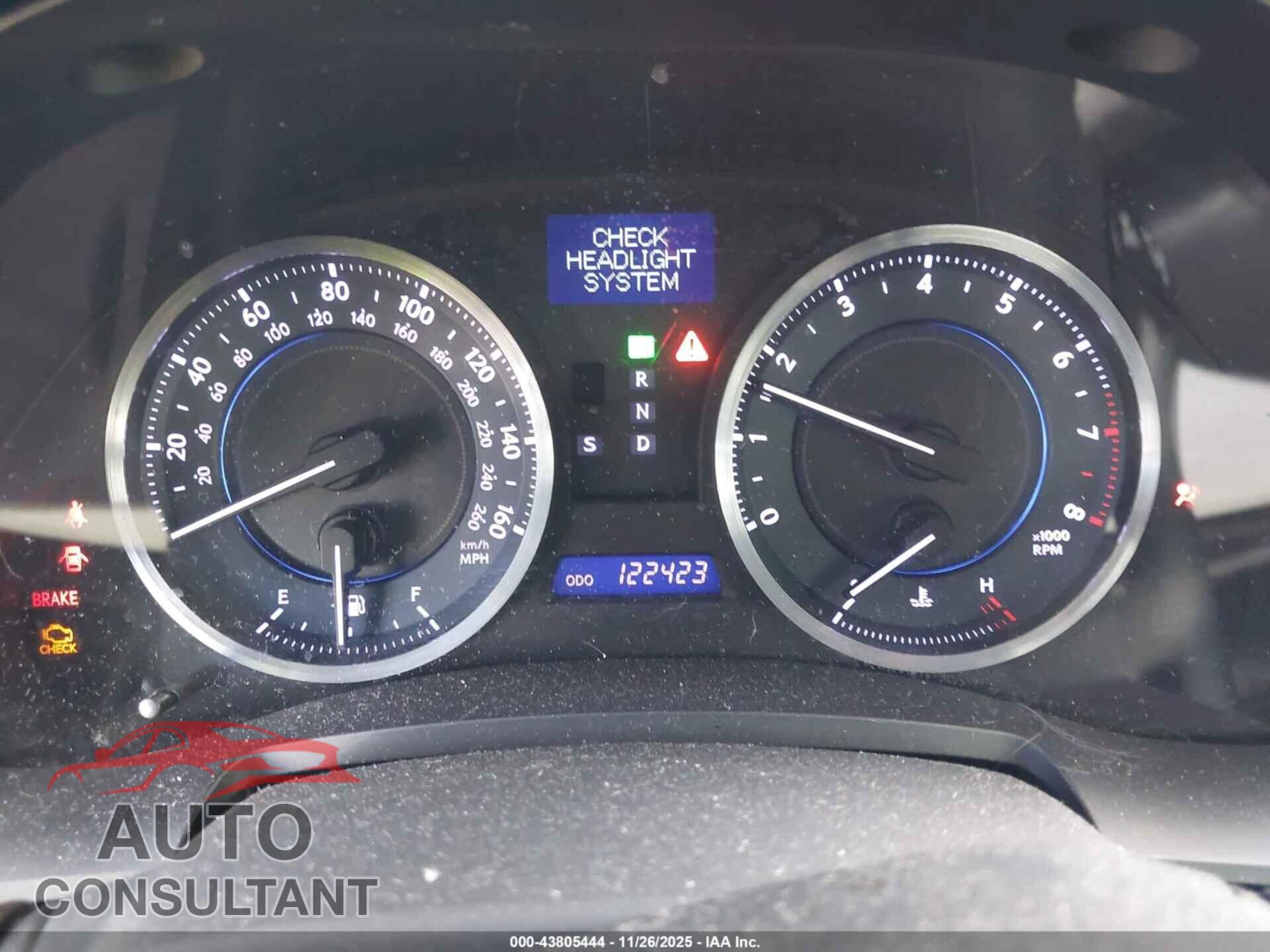 LEXUS IS 250 2012 - JTHBF5C29C5183292