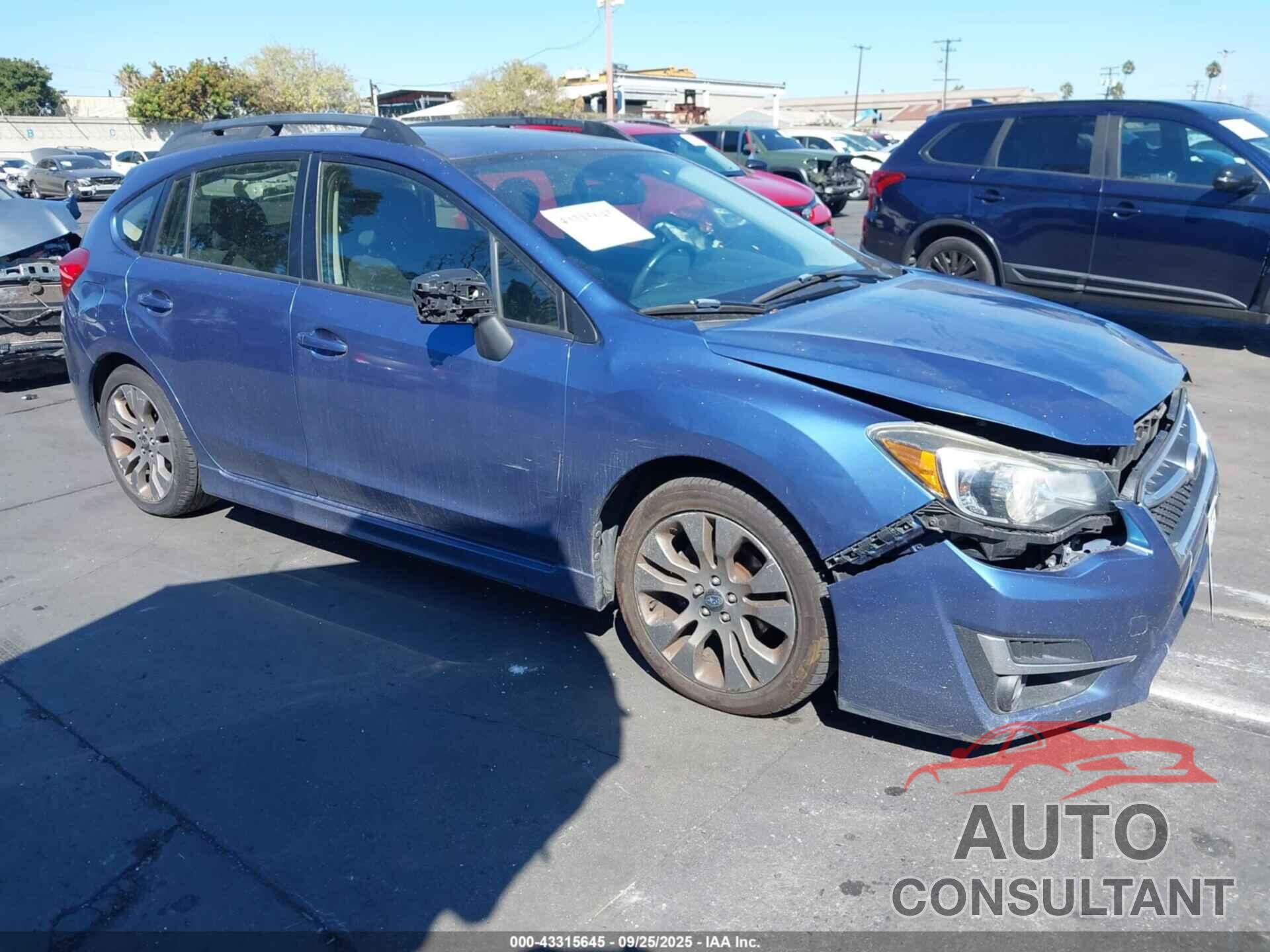 SUBARU IMPREZA 2015 - JF1GPAU6XFH295185