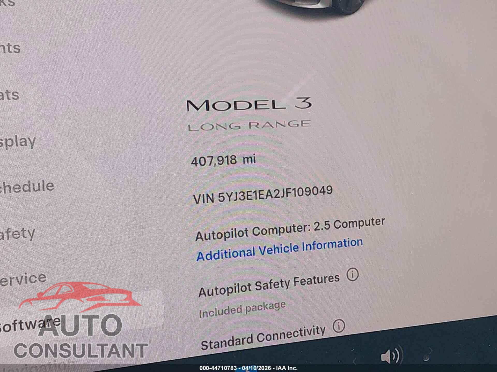 TESLA MODEL 3 2018 - 5YJ3E1EA2JF109049