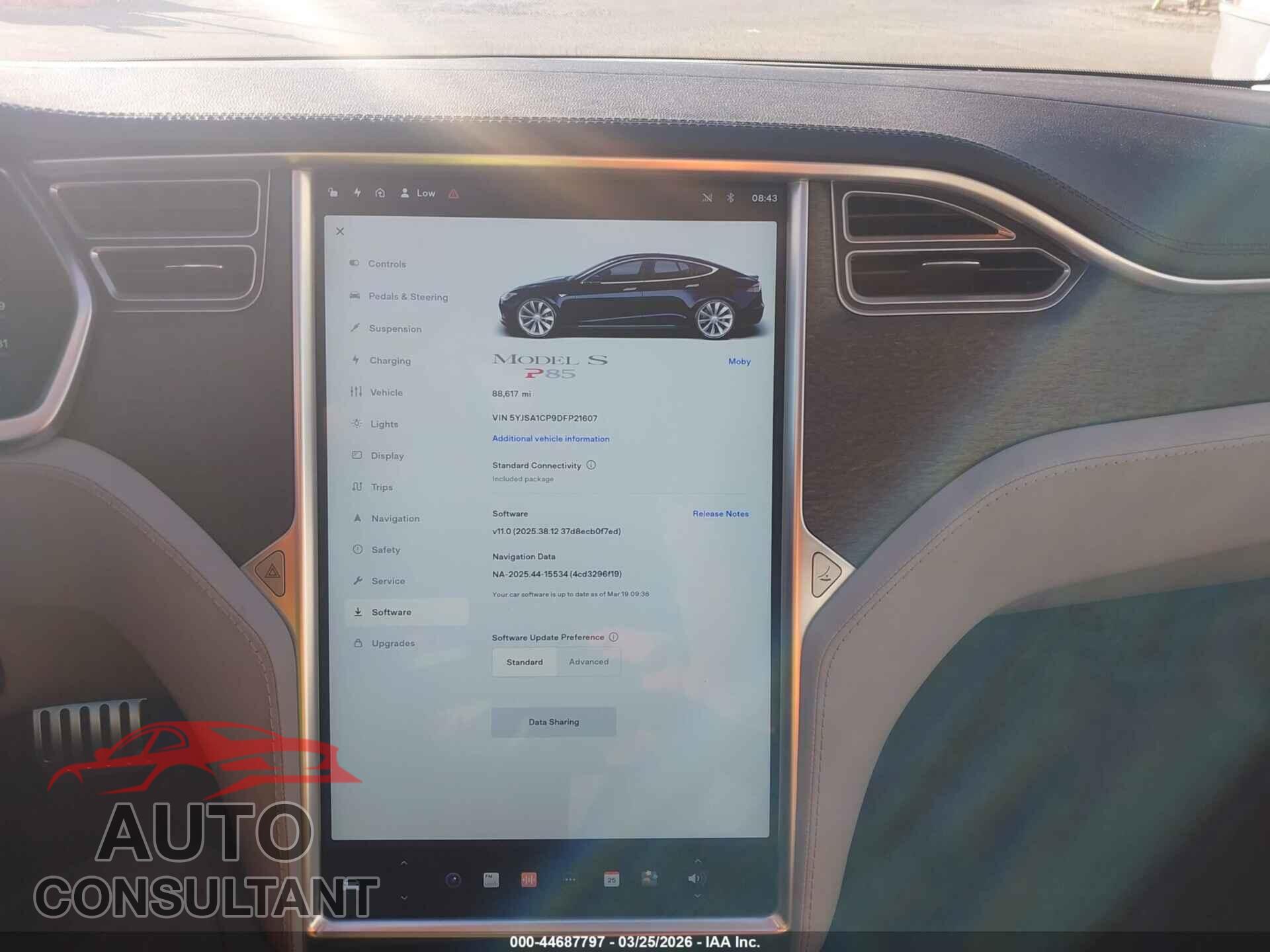 TESLA MODEL S 2013 - 5YJSA1CP9DFP21607