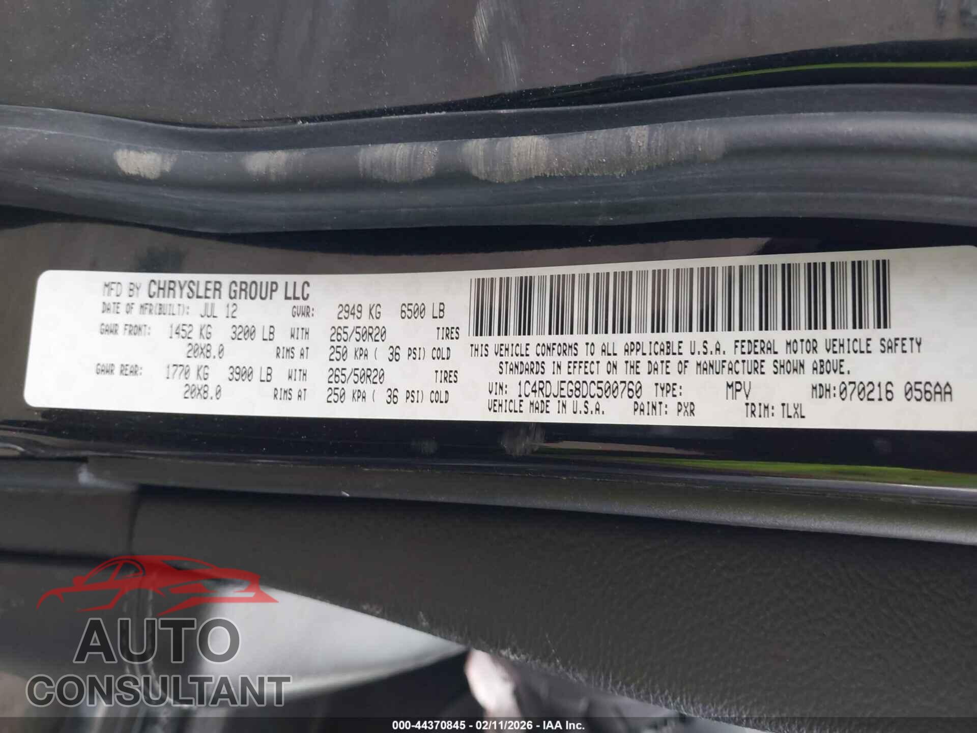 DODGE DURANGO 2021 - 1C4RDJDG6MC610501