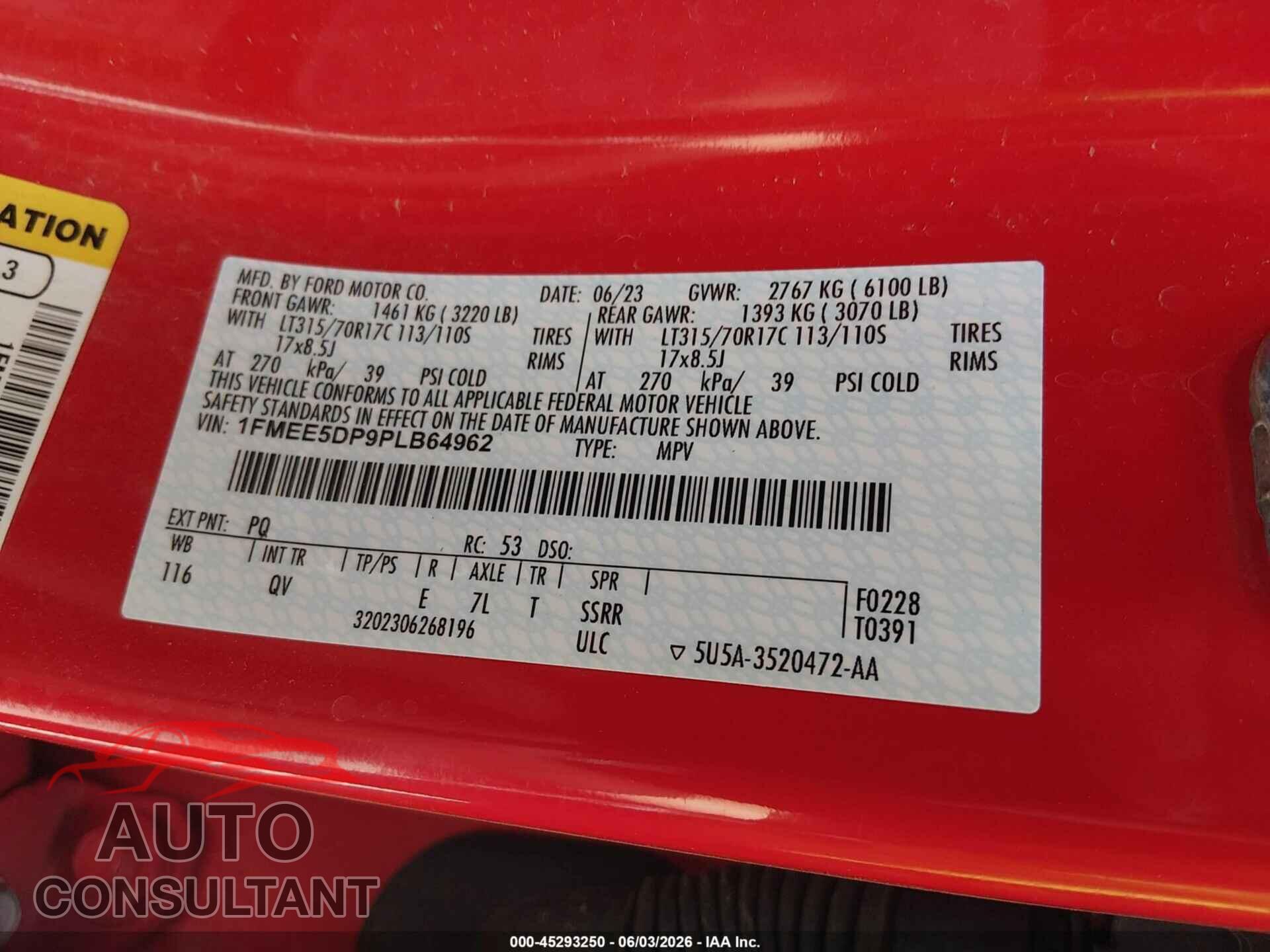 FORD BRONCO 2023 - 1FMEE5DP9PLB64962