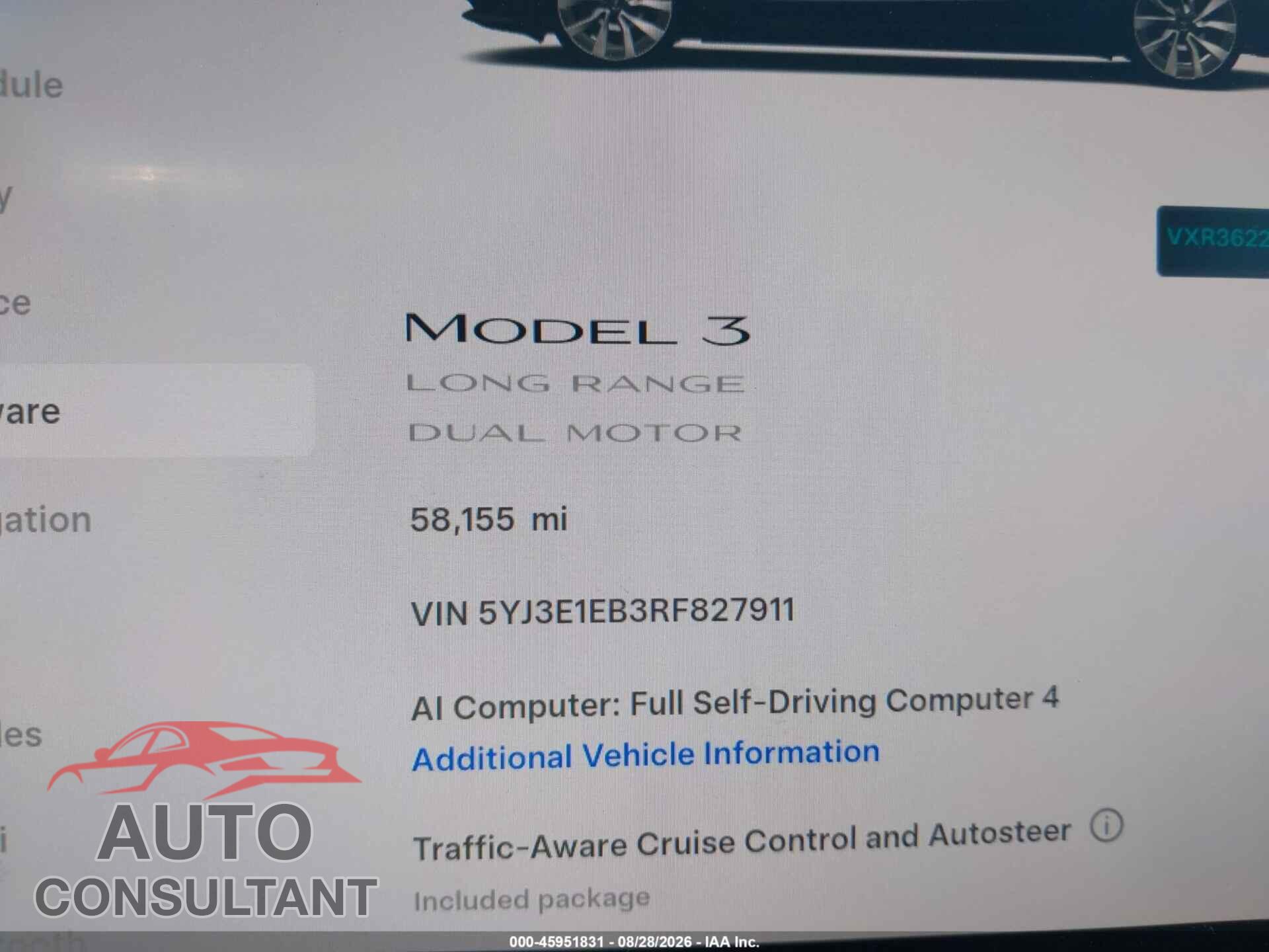 TESLA MODEL 3 2024 - 5YJ3E1EB3RF827911