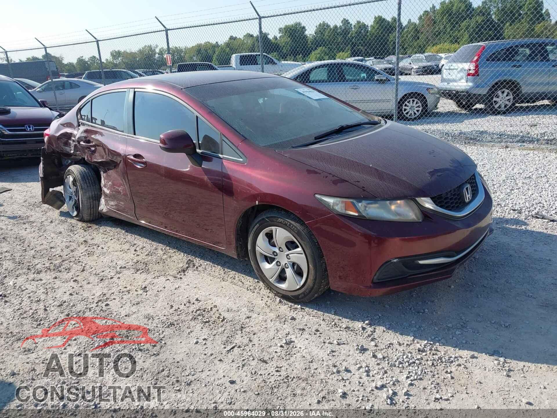 HONDA CIVIC 2013 - 19XFB2F54DE225831