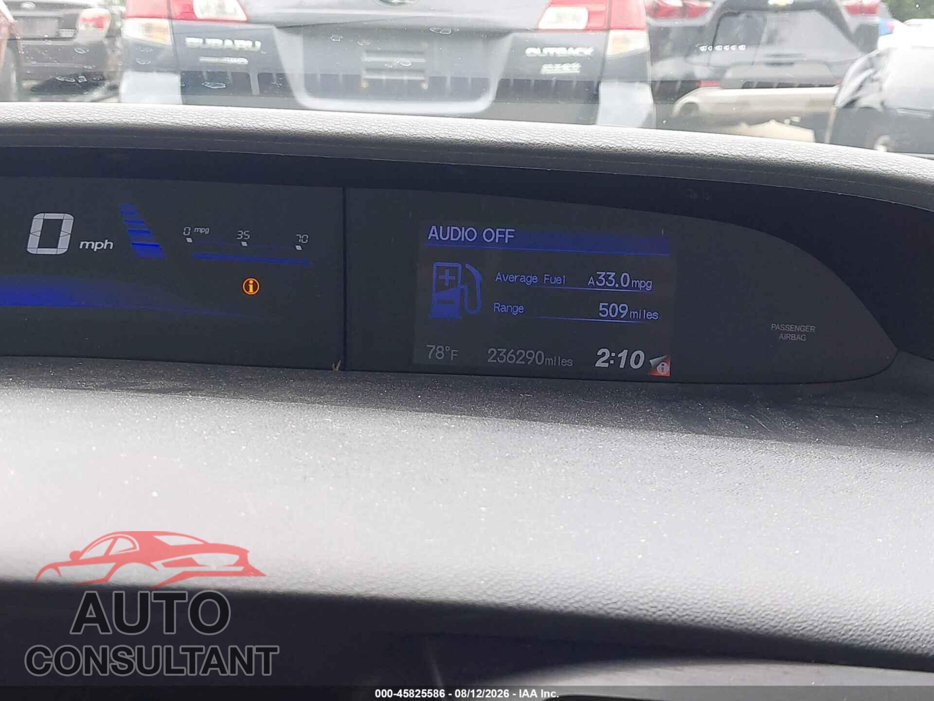 HONDA CIVIC 2013 - 19XFB2E58DE057256