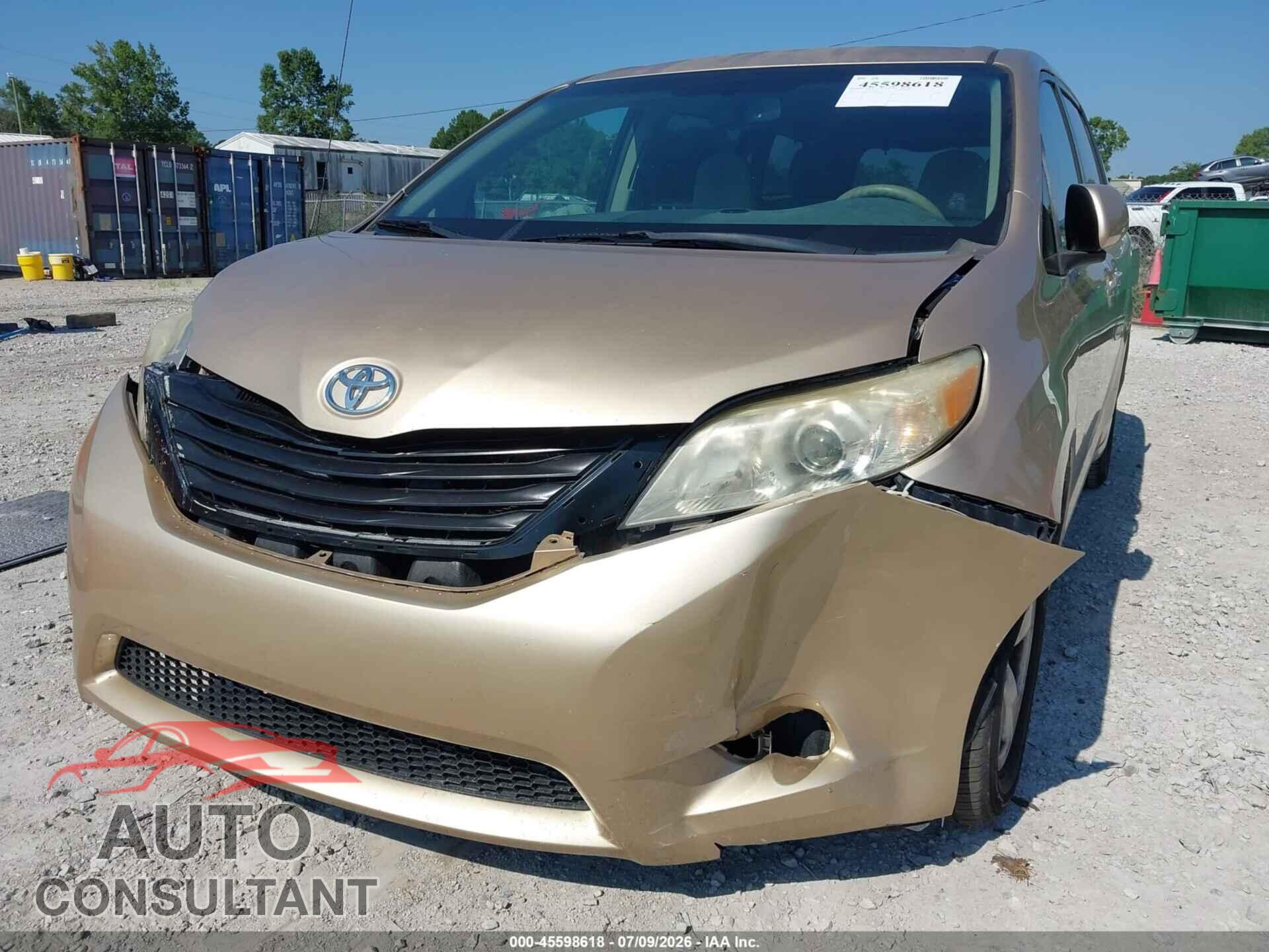 TOYOTA SIENNA 2012 - 5TDKK3DC2CS247899