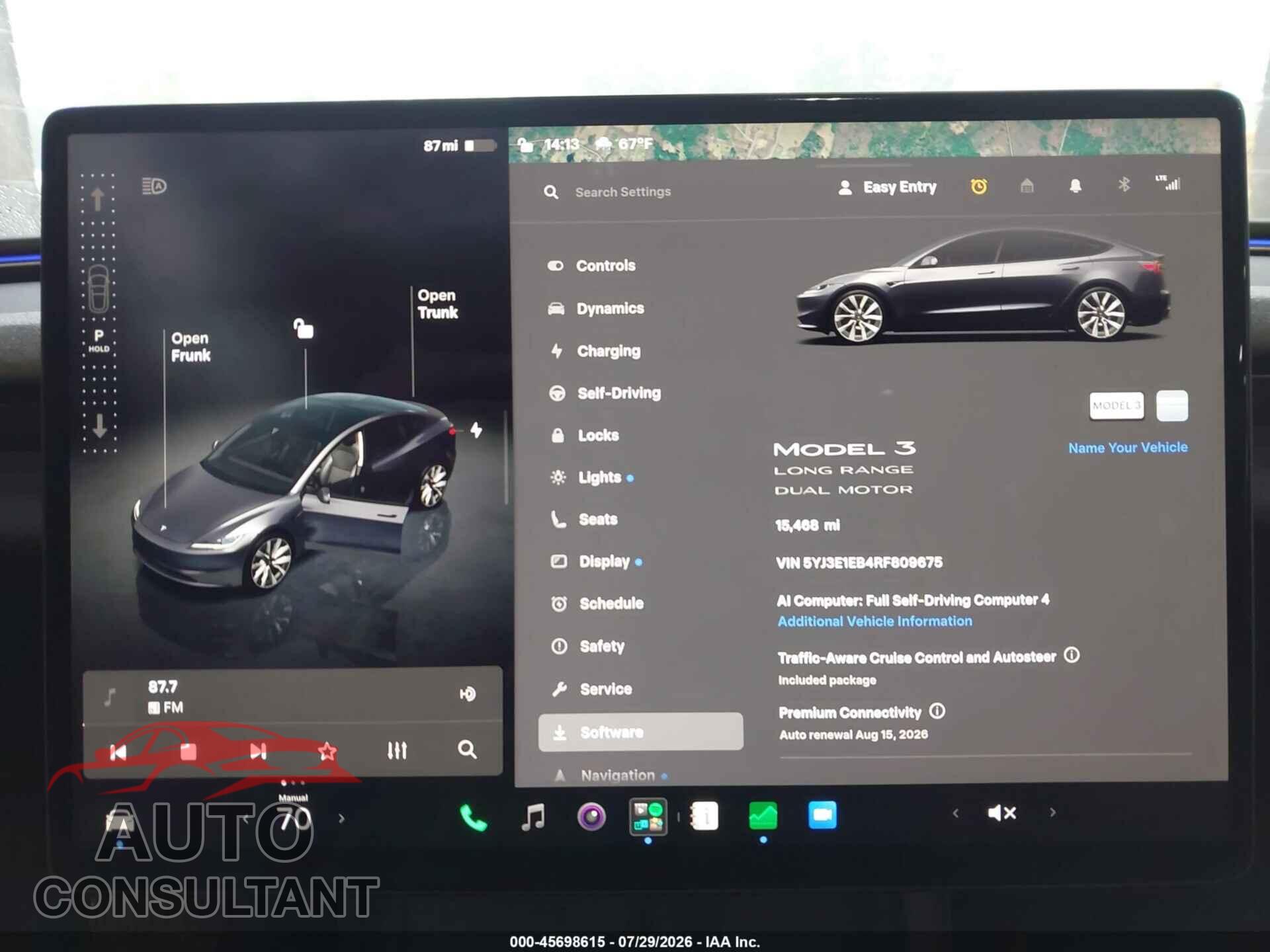 TESLA MODEL 3 2024 - 5YJ3E1EB4RF809675