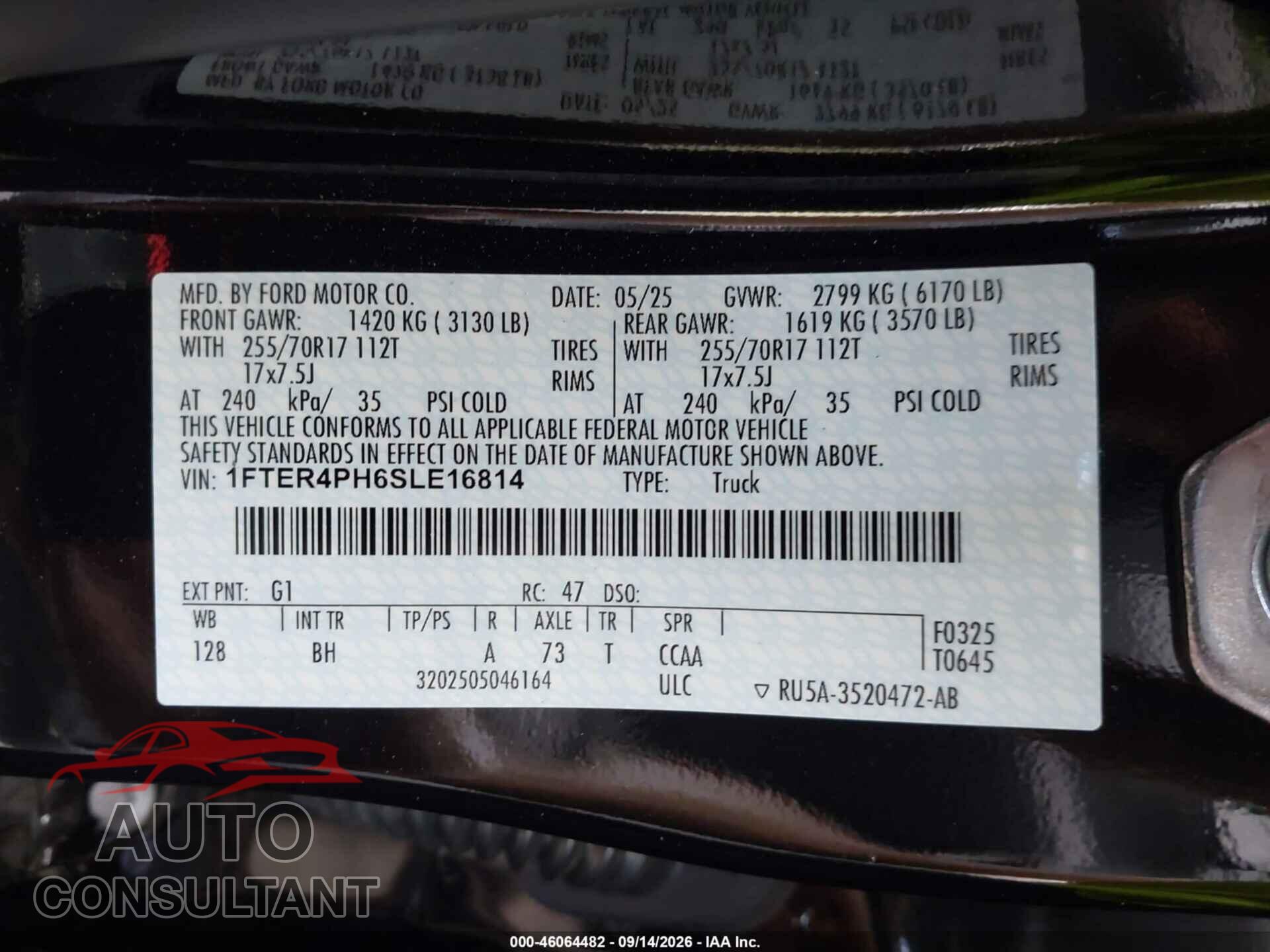 FORD RANGER 2025 - 1FTER4PH6SLE16814