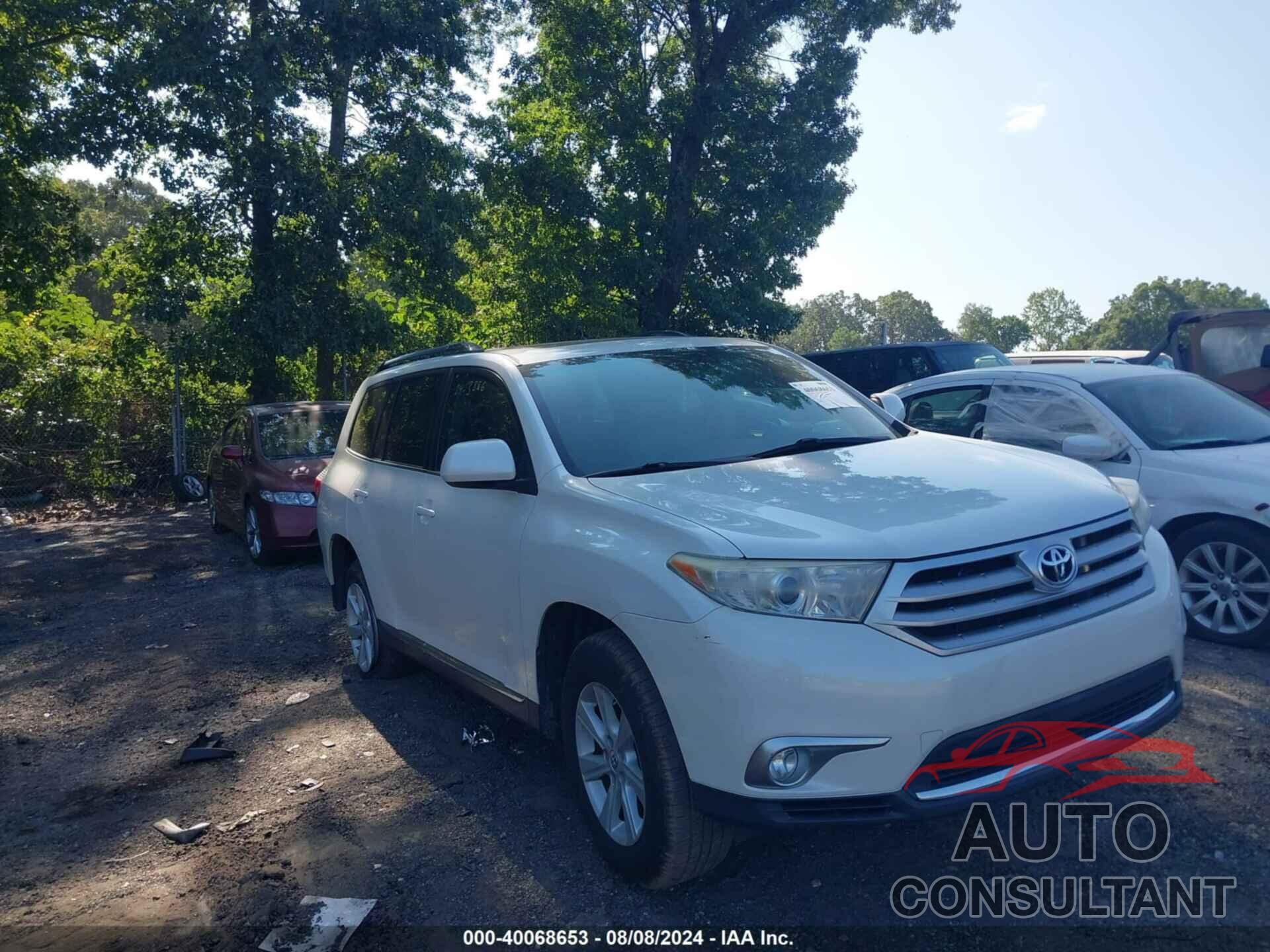 TOYOTA HIGHLANDER 2012 - 5TDZK3EH6CS080004