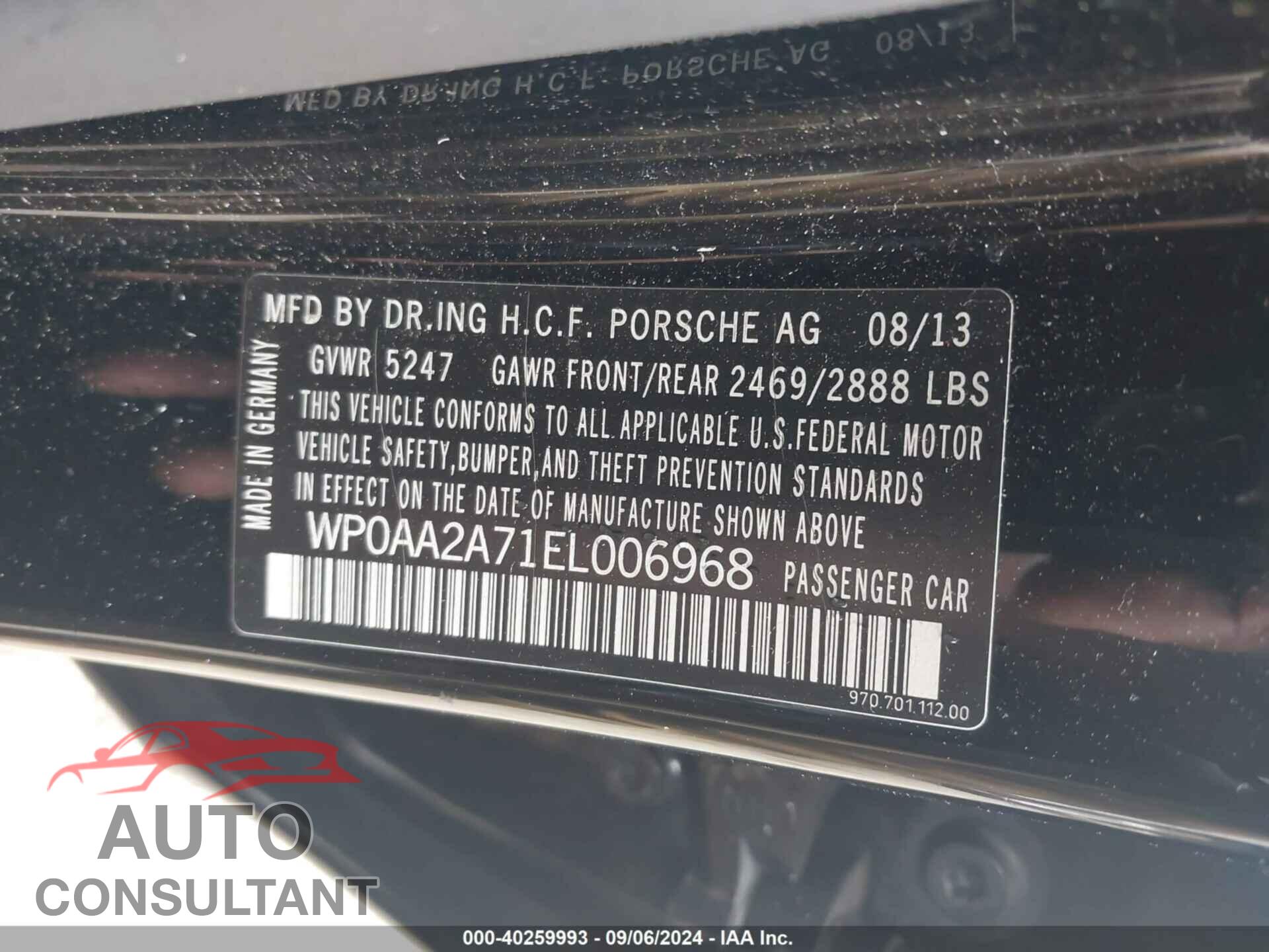 PORSCHE PANAMERA 2014 - WP0AA2A71EL006968