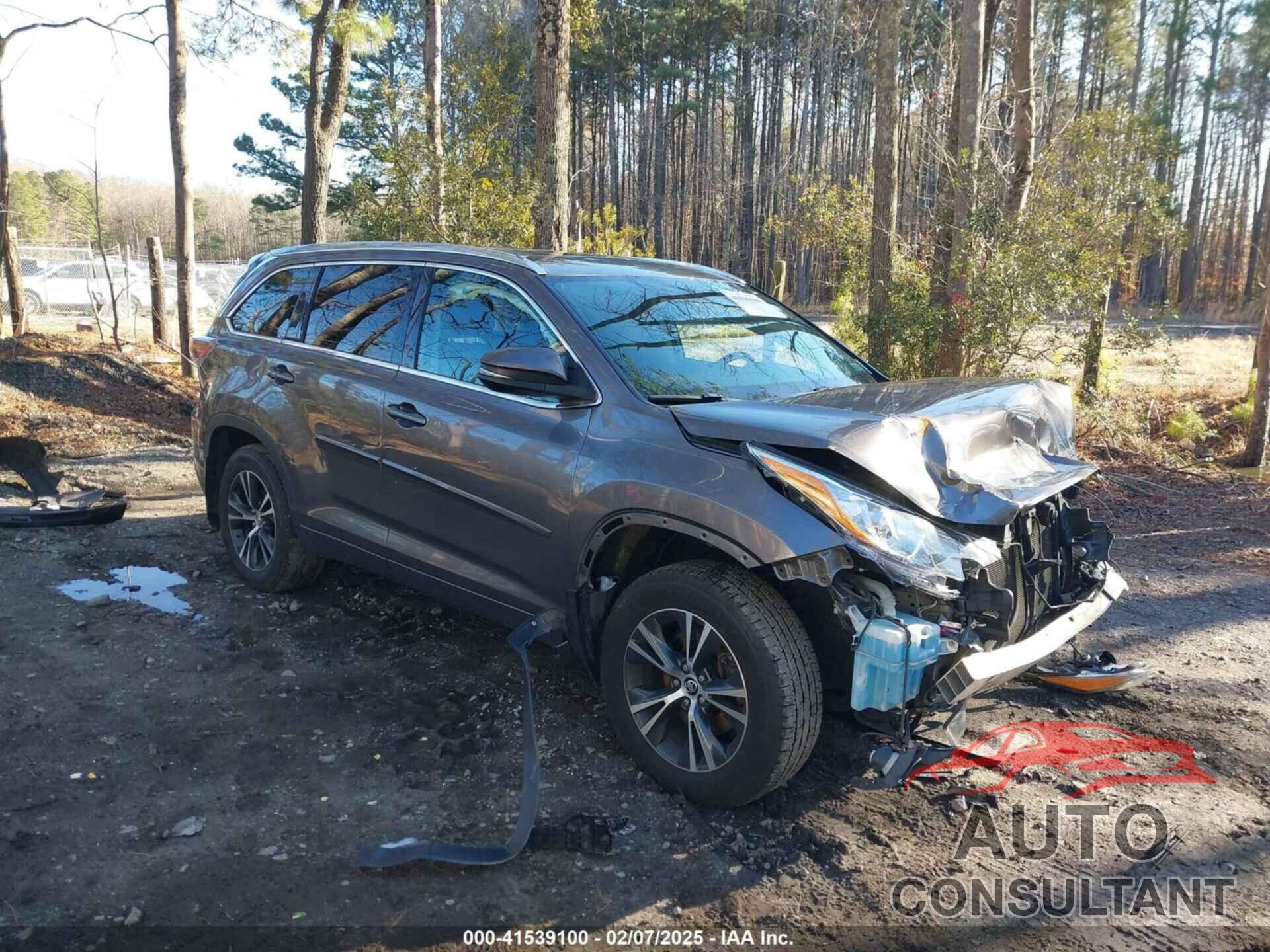 TOYOTA HIGHLANDER 2016 - 5TDJKRFH3GS242868