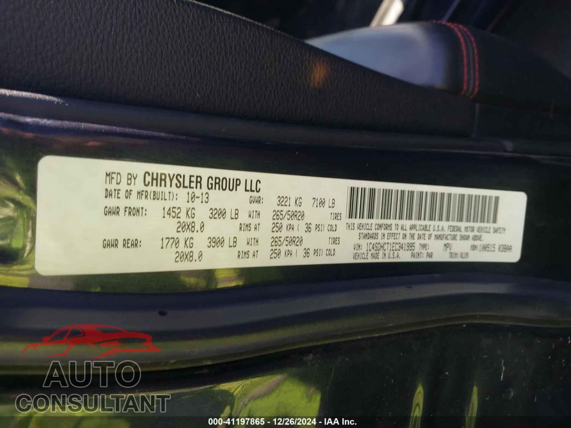 DODGE DURANGO 2014 - 1C4SDHCT1EC341995