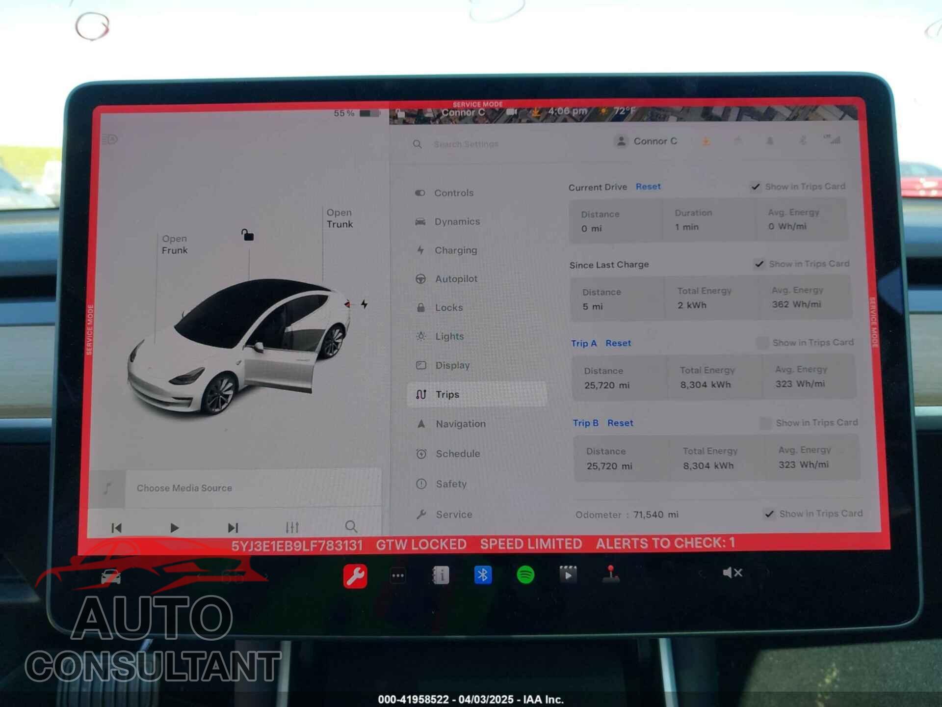 TESLA MODEL 3 2020 - 5YJ3E1EB9LF783131