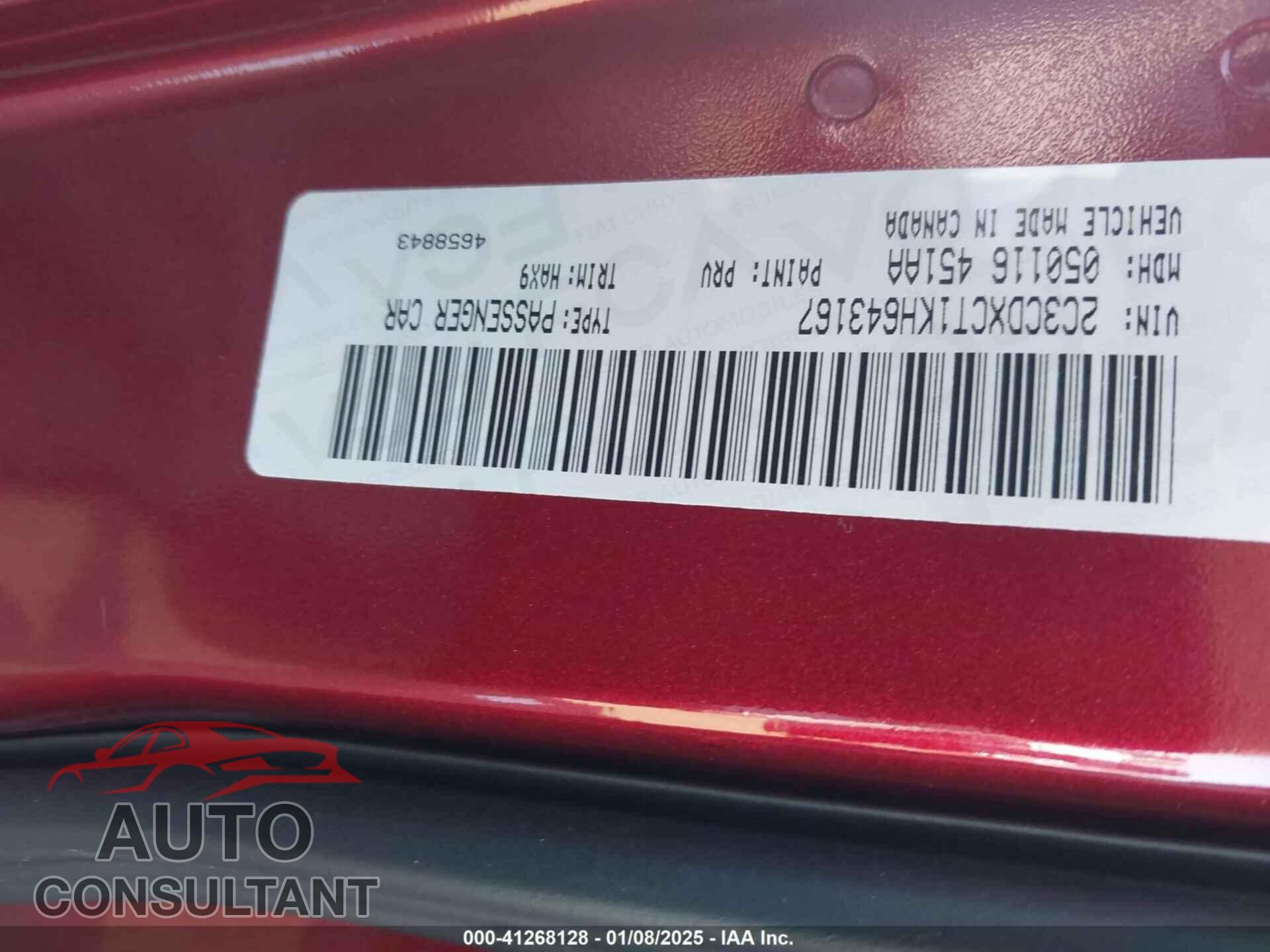 DODGE CHARGER 2019 - 2C3CDXCT1KH643167