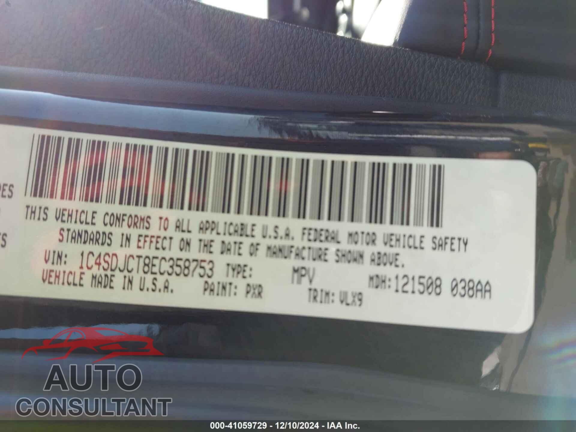 DODGE DURANGO 2014 - 1C4SDJCT8EC358753