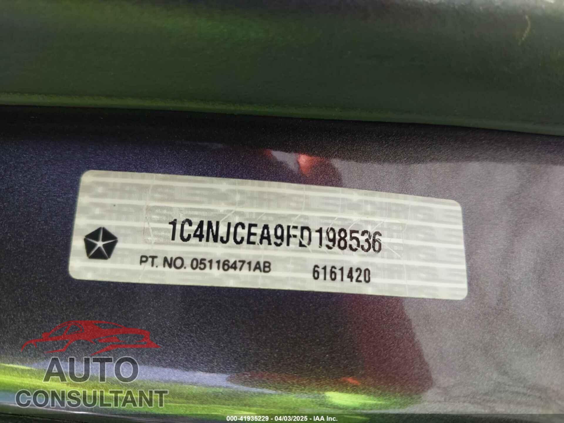 JEEP COMPASS 2015 - 1C4NJCEA9FD198536