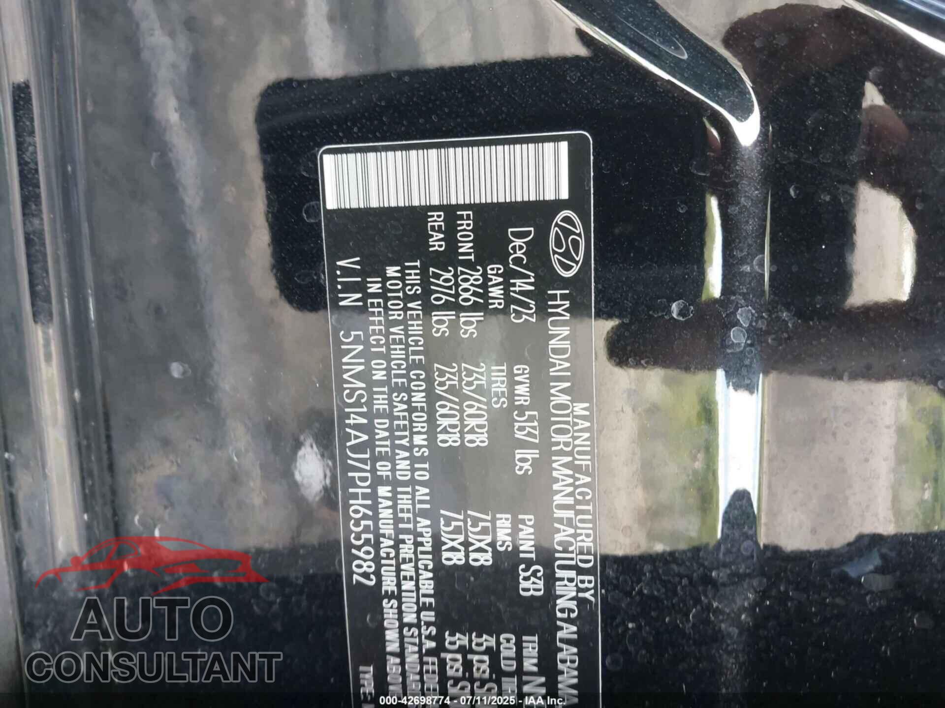 HYUNDAI SANTA FE 2023 - 5NMS14AJ7PH655982