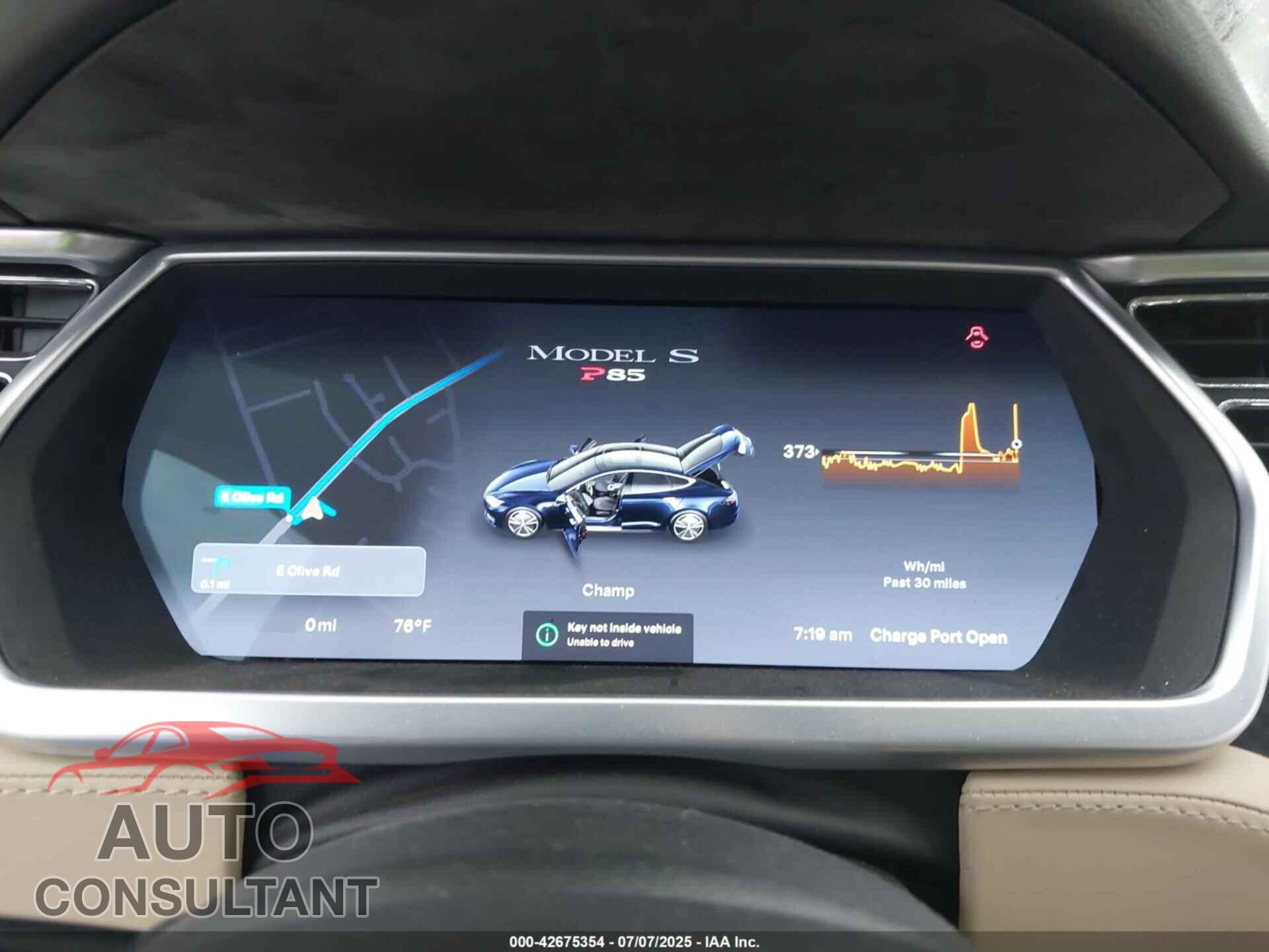 TESLA MODEL S 2013 - 5YJSA1DP3DFP06177