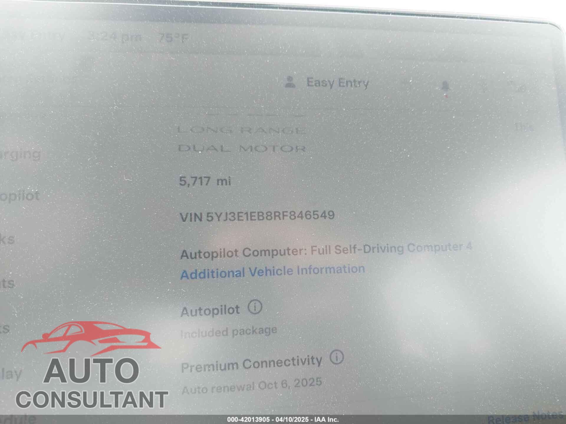 TESLA MODEL 3 2024 - 5YJ3E1EB8RF846549