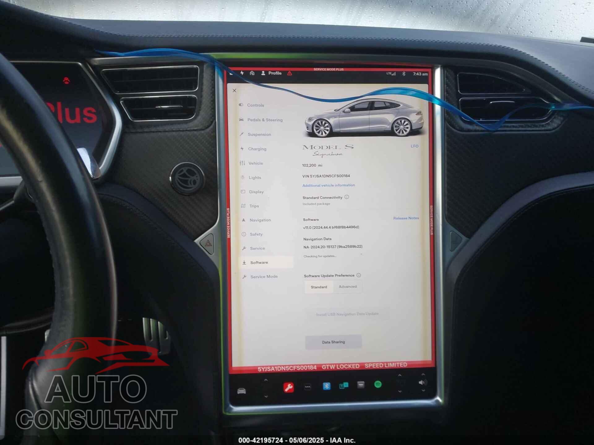 TESLA MODEL S 2012 - 5YJSA1DN5CFS00184