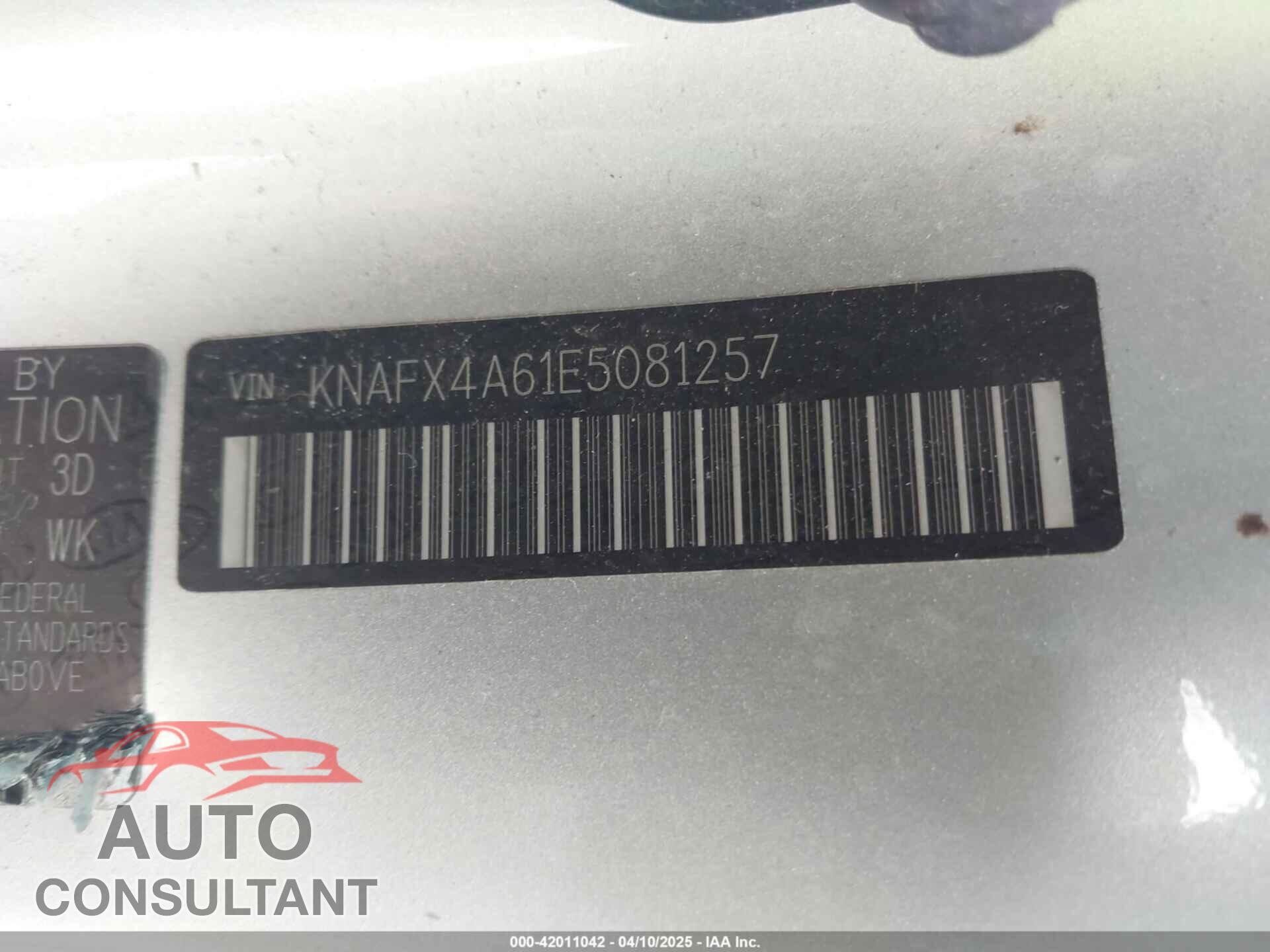 KIA FORTE 2014 - KNAFX4A61E5081257
