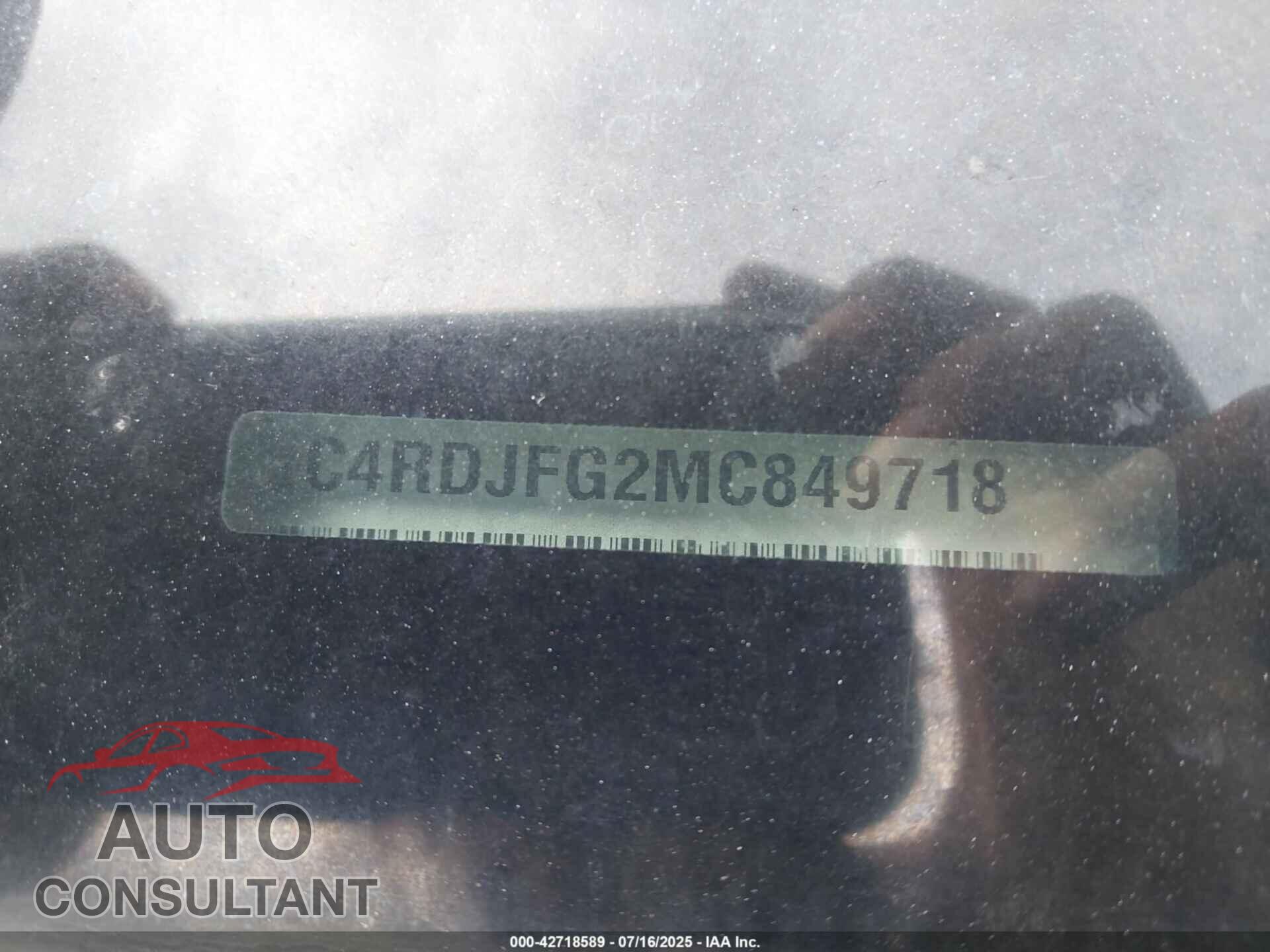 DODGE DURANGO 2021 - 1C4RDJFG2MC849718