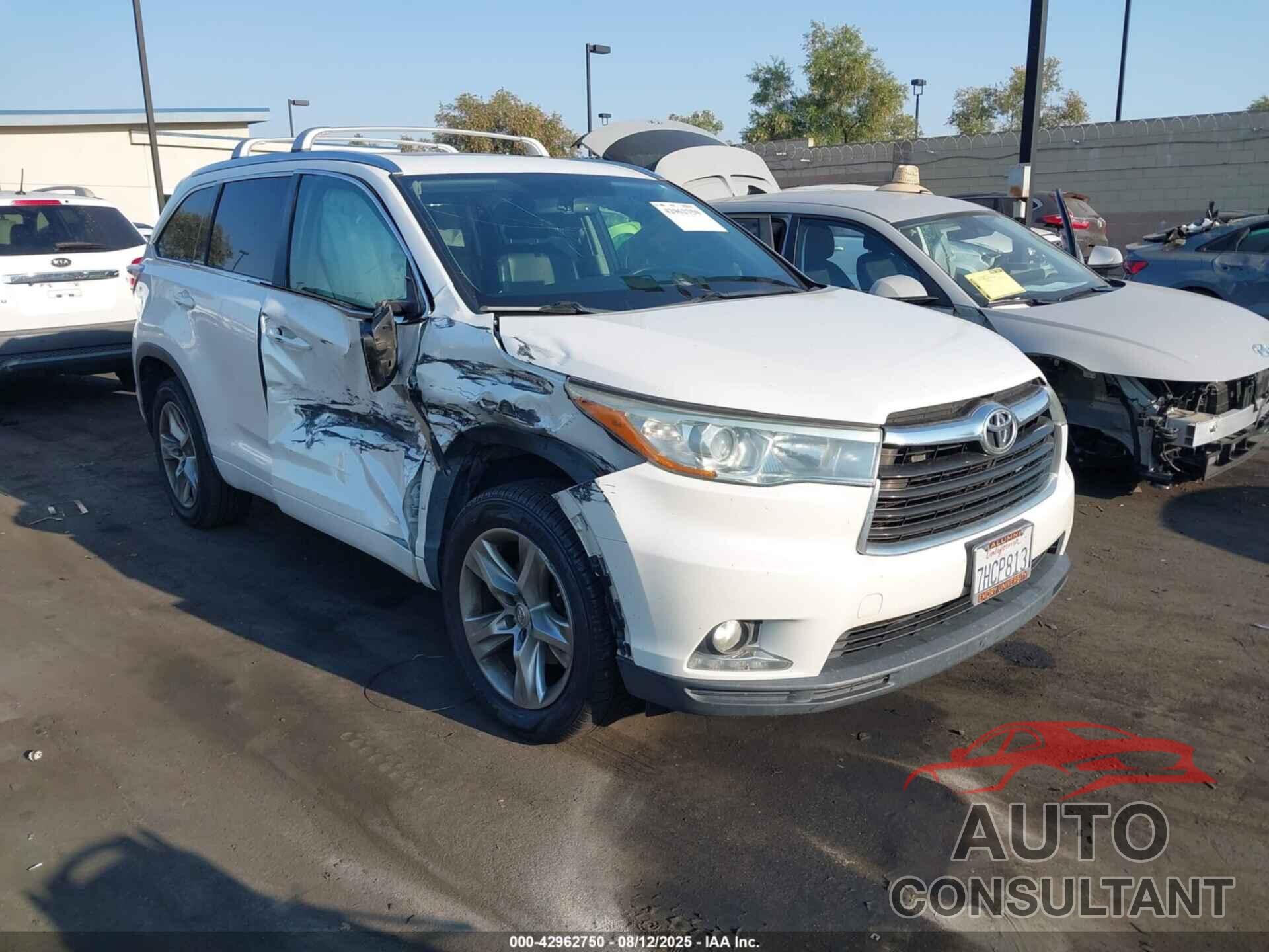TOYOTA HIGHLANDER 2015 - 5TDYKRFH0FS044522