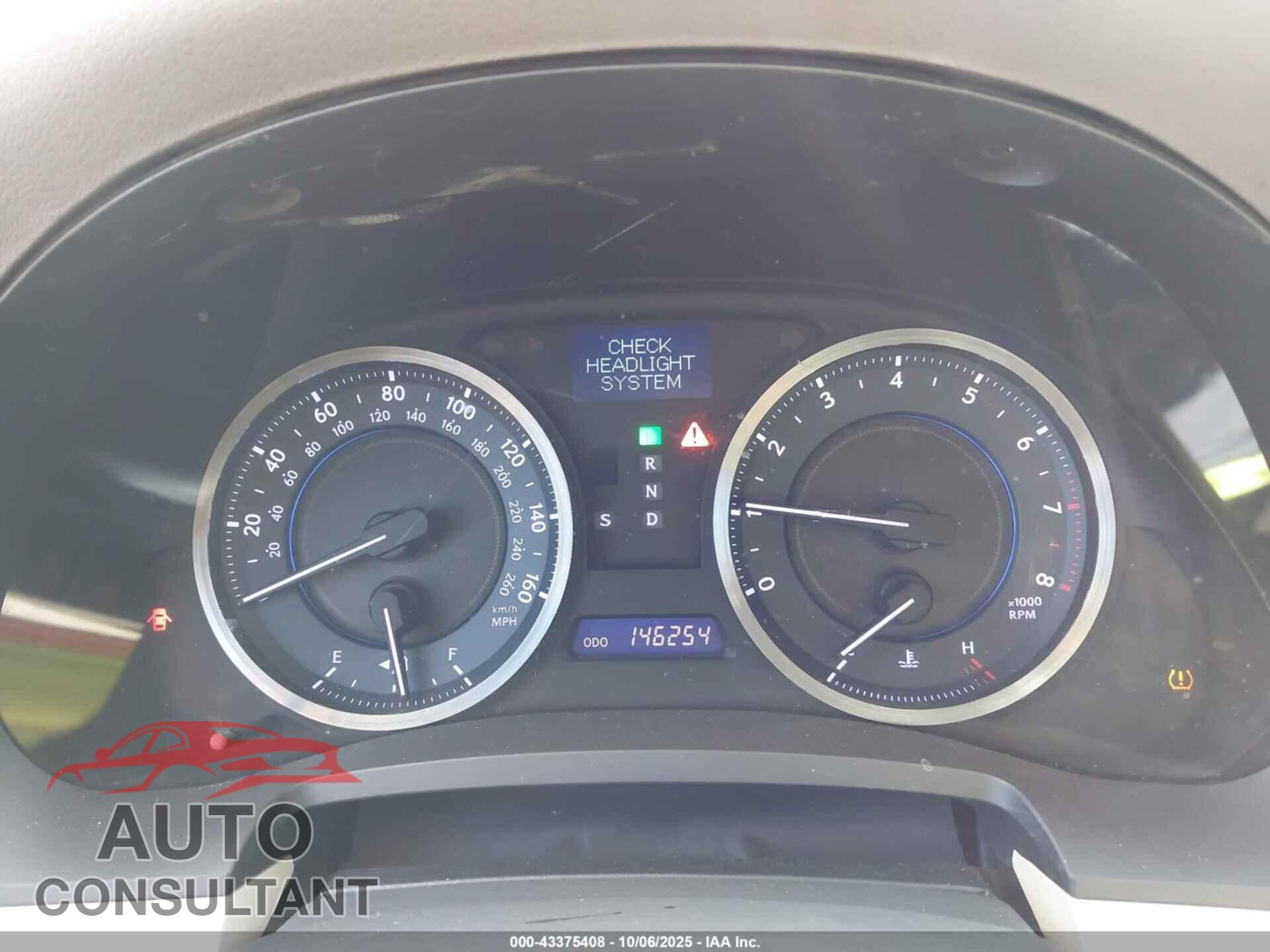 LEXUS IS 250 2013 - JTHBF5C28D5185357