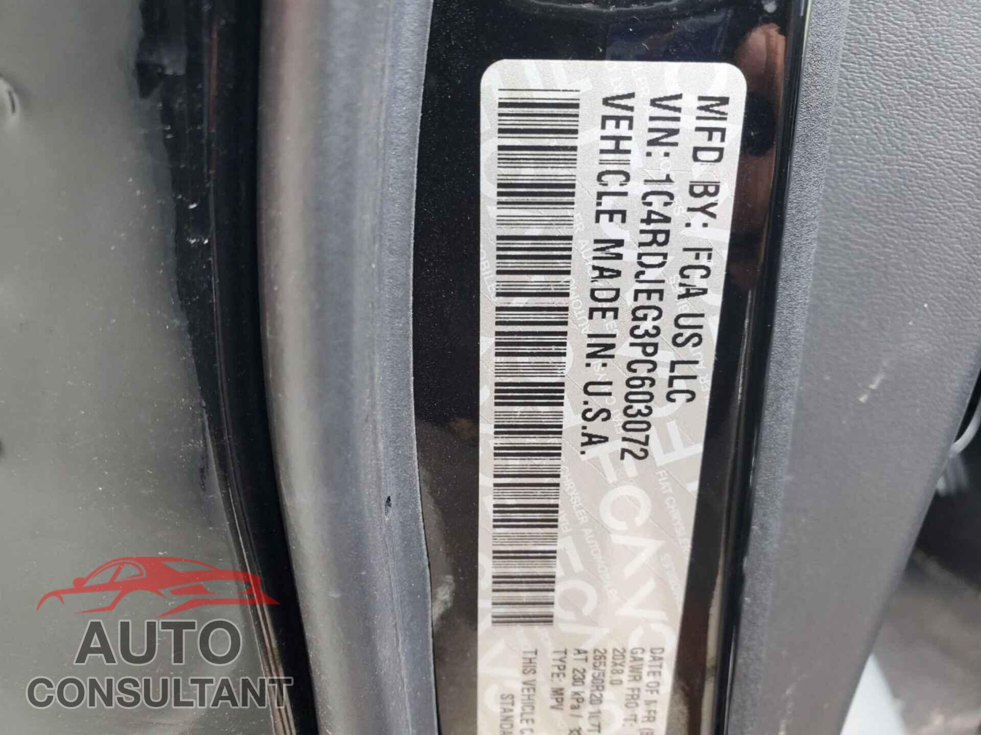 DODGE DURANGO 2023 - 1C4RDJEG3PC603072