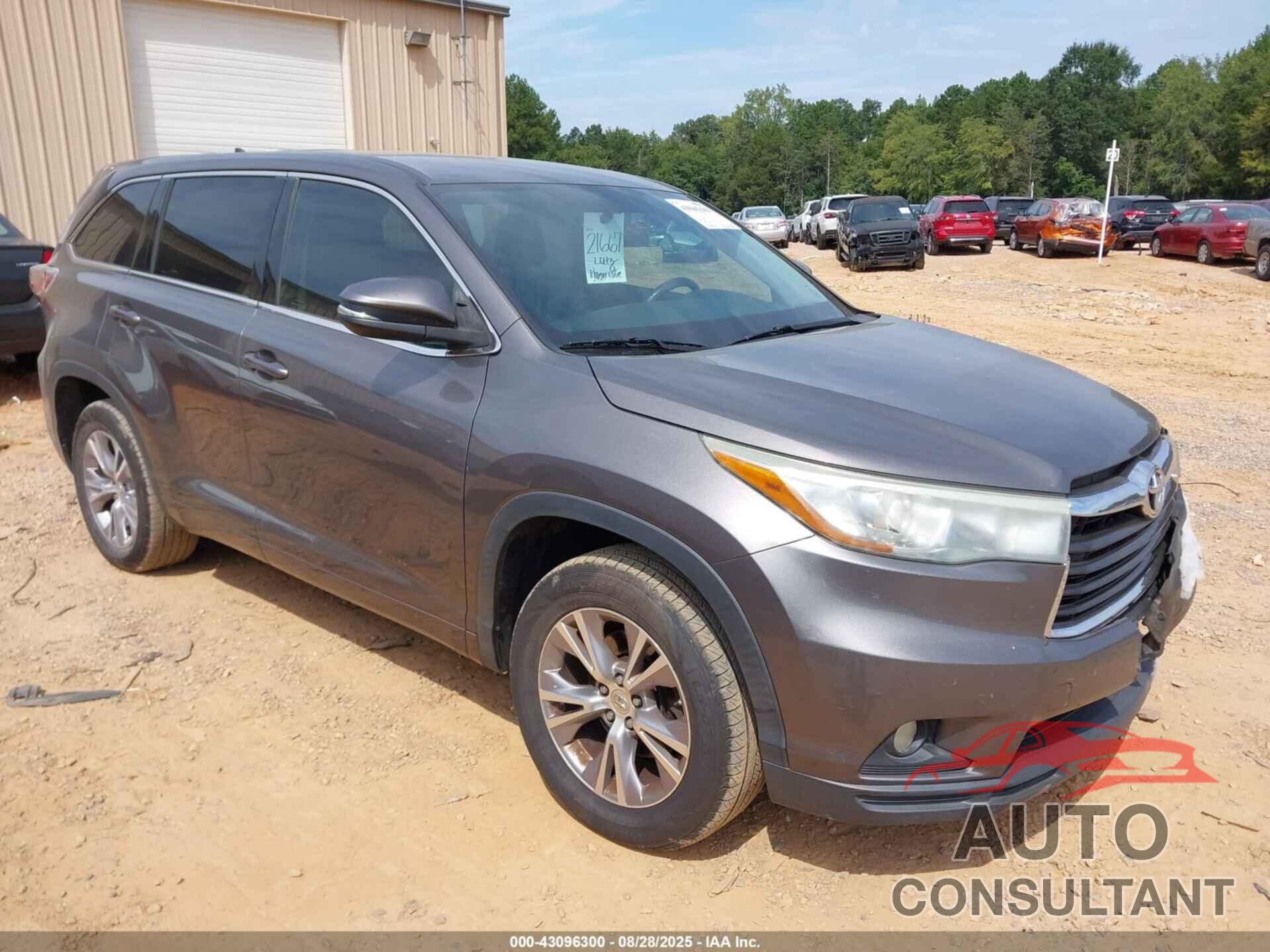 TOYOTA HIGHLANDER 2015 - 5TDZKRFH2FS054716