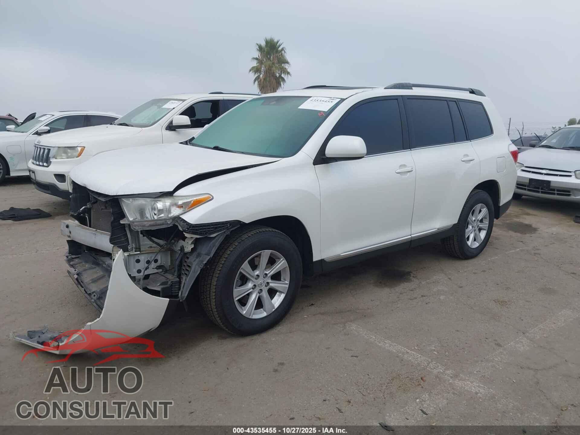 TOYOTA HIGHLANDER 2012 - 5TDBK3EHXCS163825