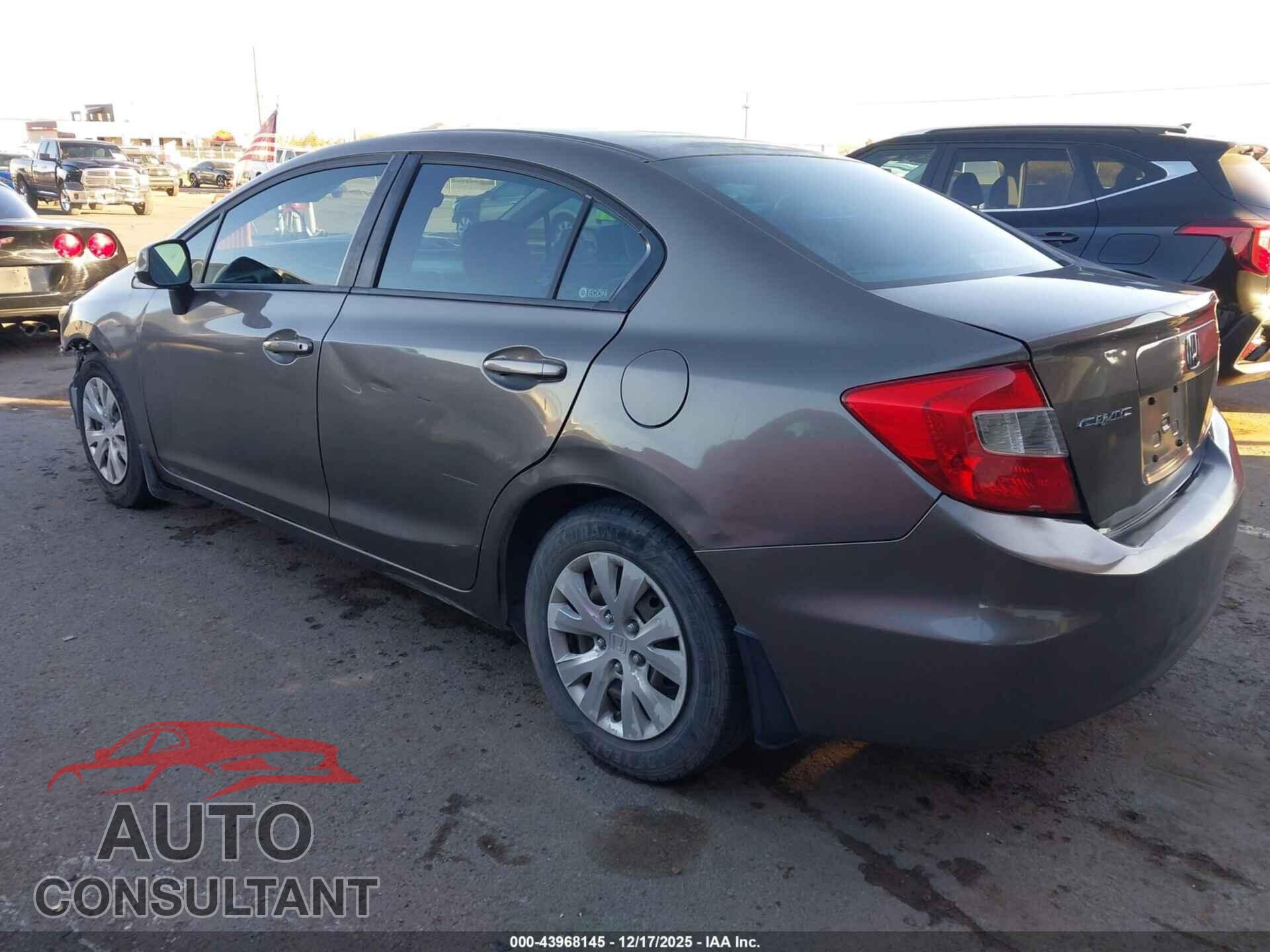 HONDA CIVIC 2012 - 19XFB2F56CE108833