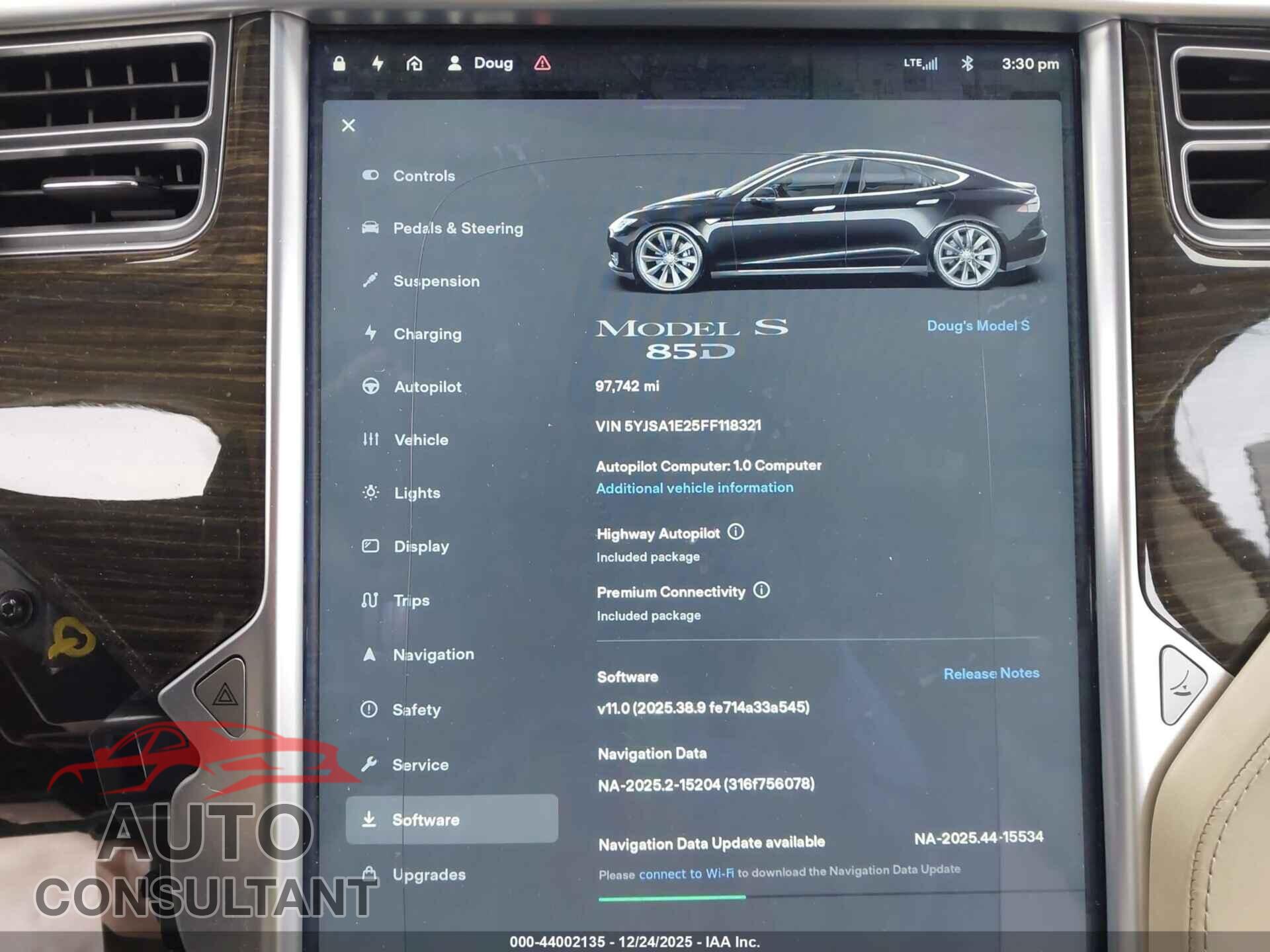 TESLA MODEL S 2015 - 5YJSA1E25FF118321