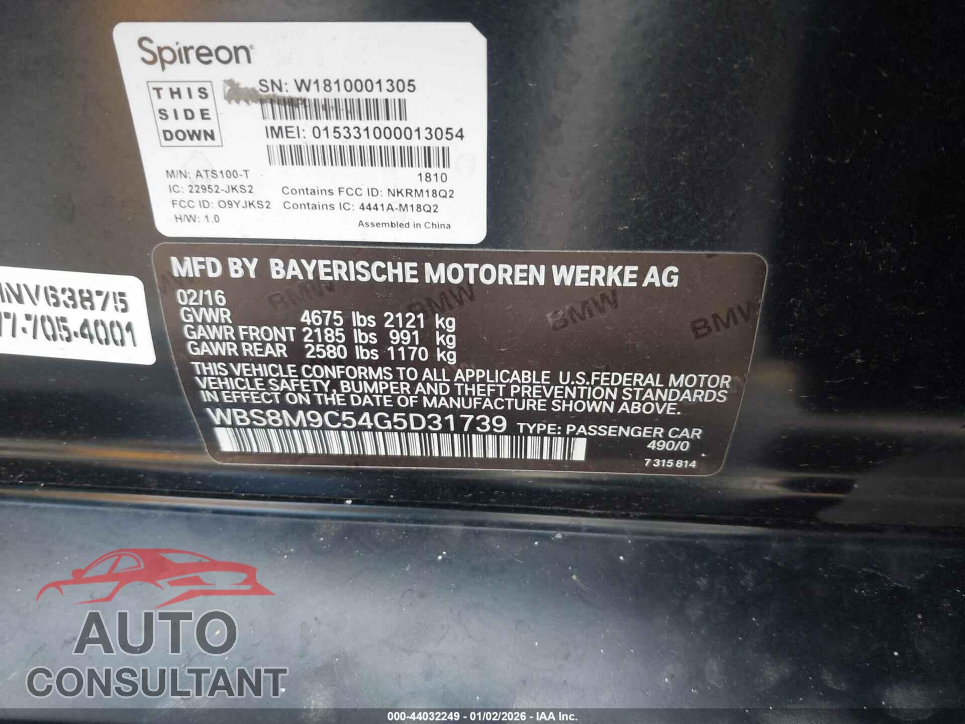 BMW M3 2016 - WBS8M9C54G5D31739