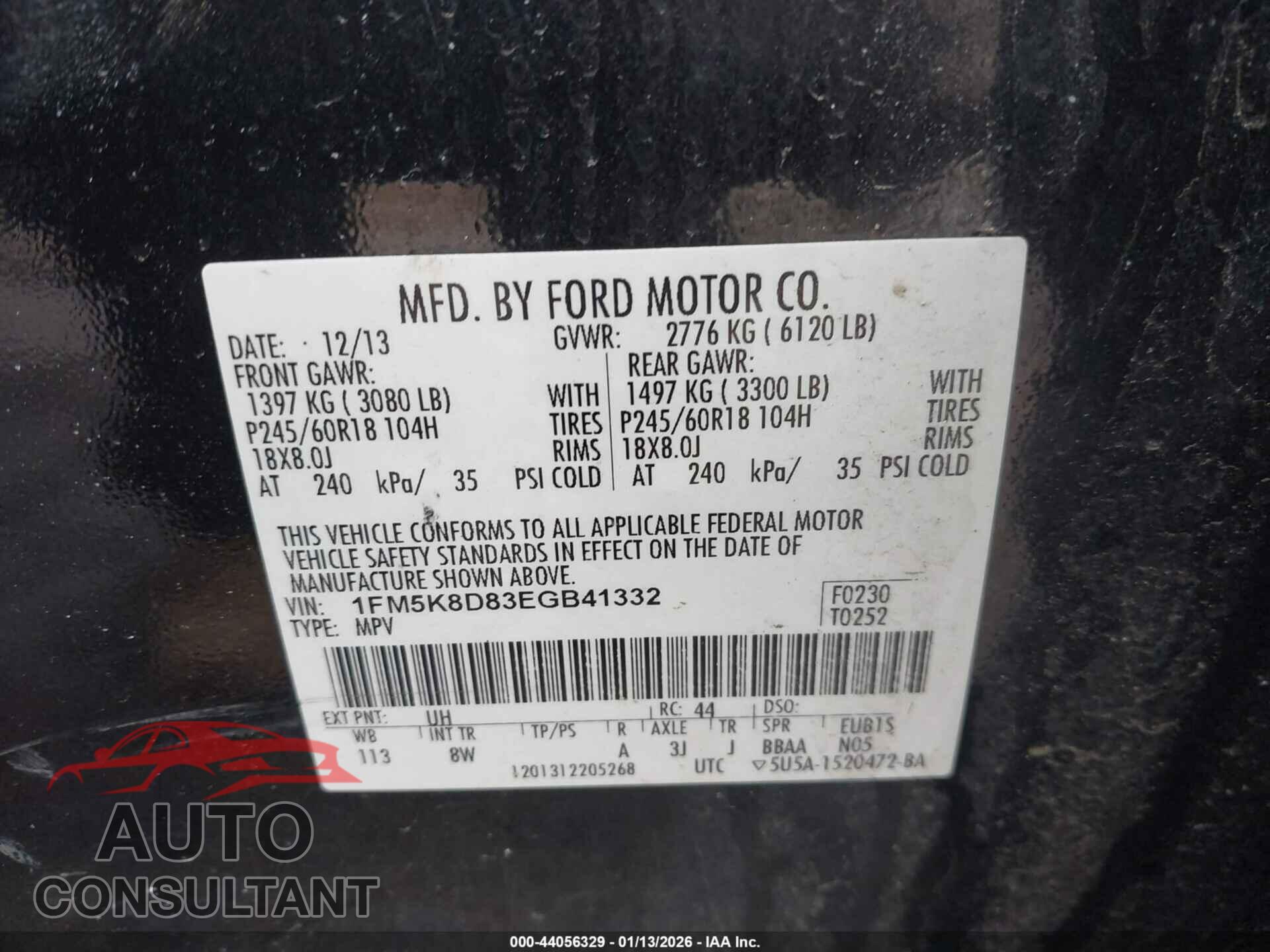 FORD EXPLORER 2014 - 1FM5K8D83EGB41332