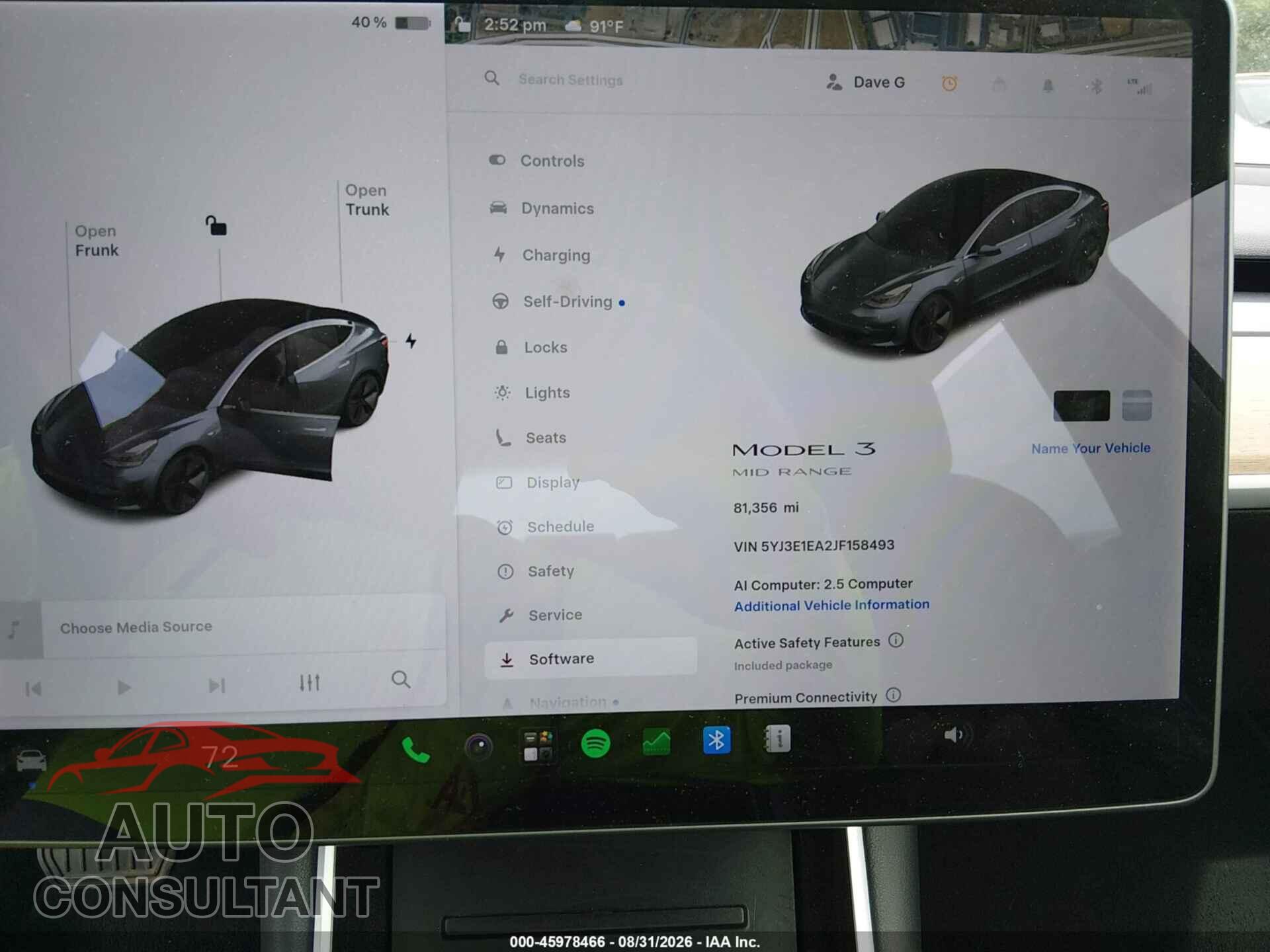 TESLA MODEL 3 2018 - 5YJ3E1EA2JF158493
