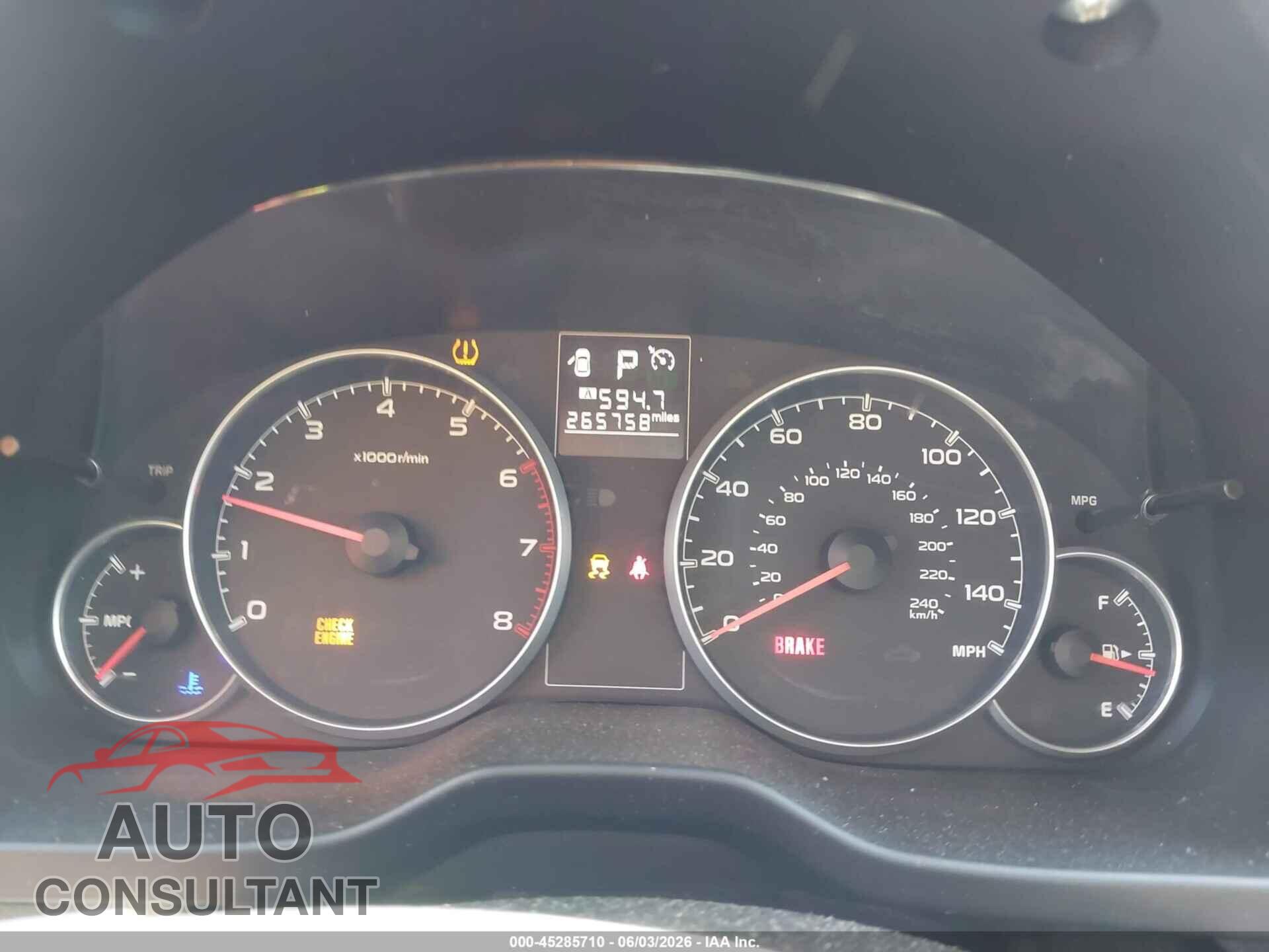 SUBARU OUTBACK 2013 - 4S4BRBAC1D3296469
