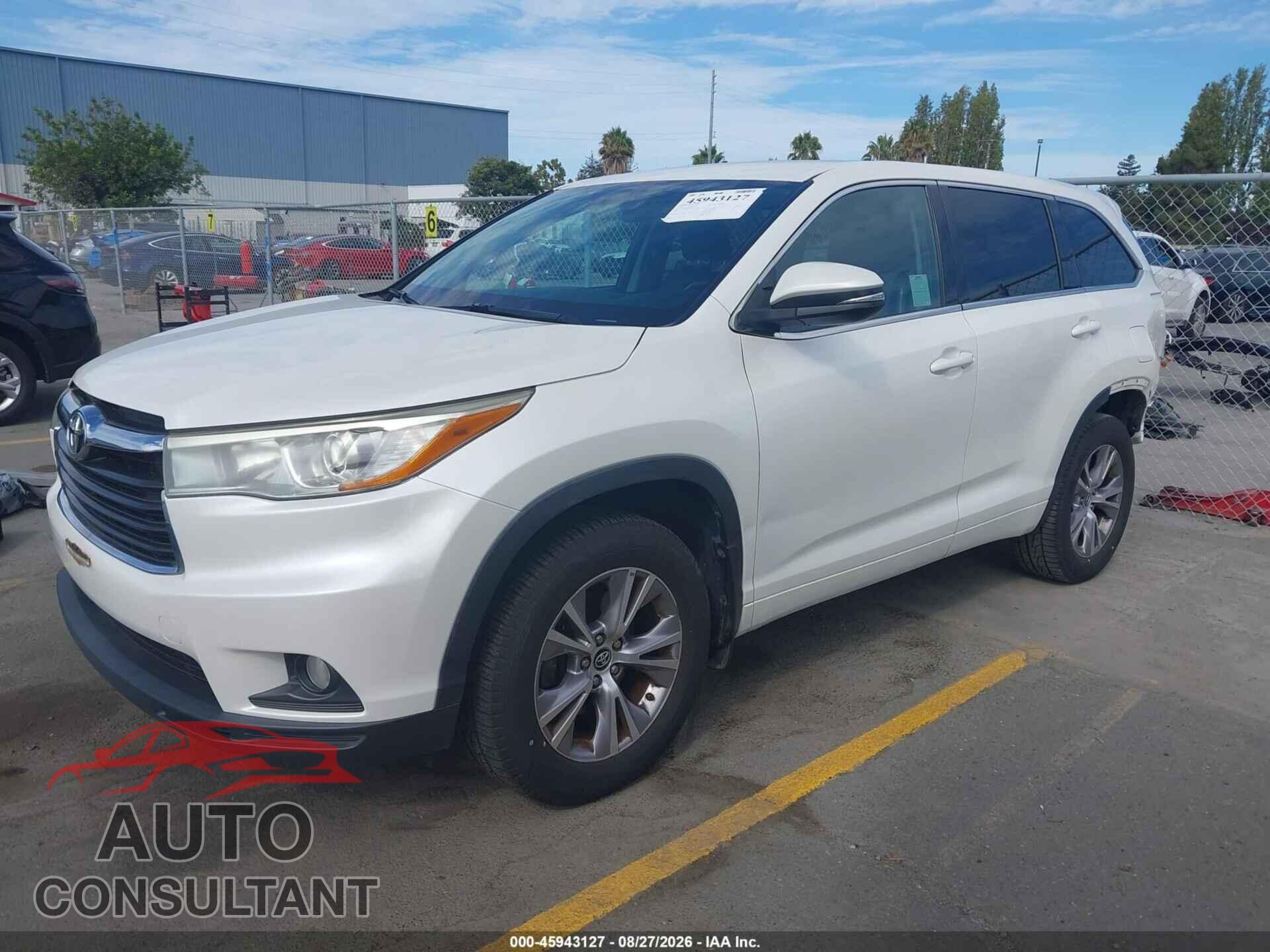 TOYOTA HIGHLANDER 2016 - 5TDBKRFH5GS304467