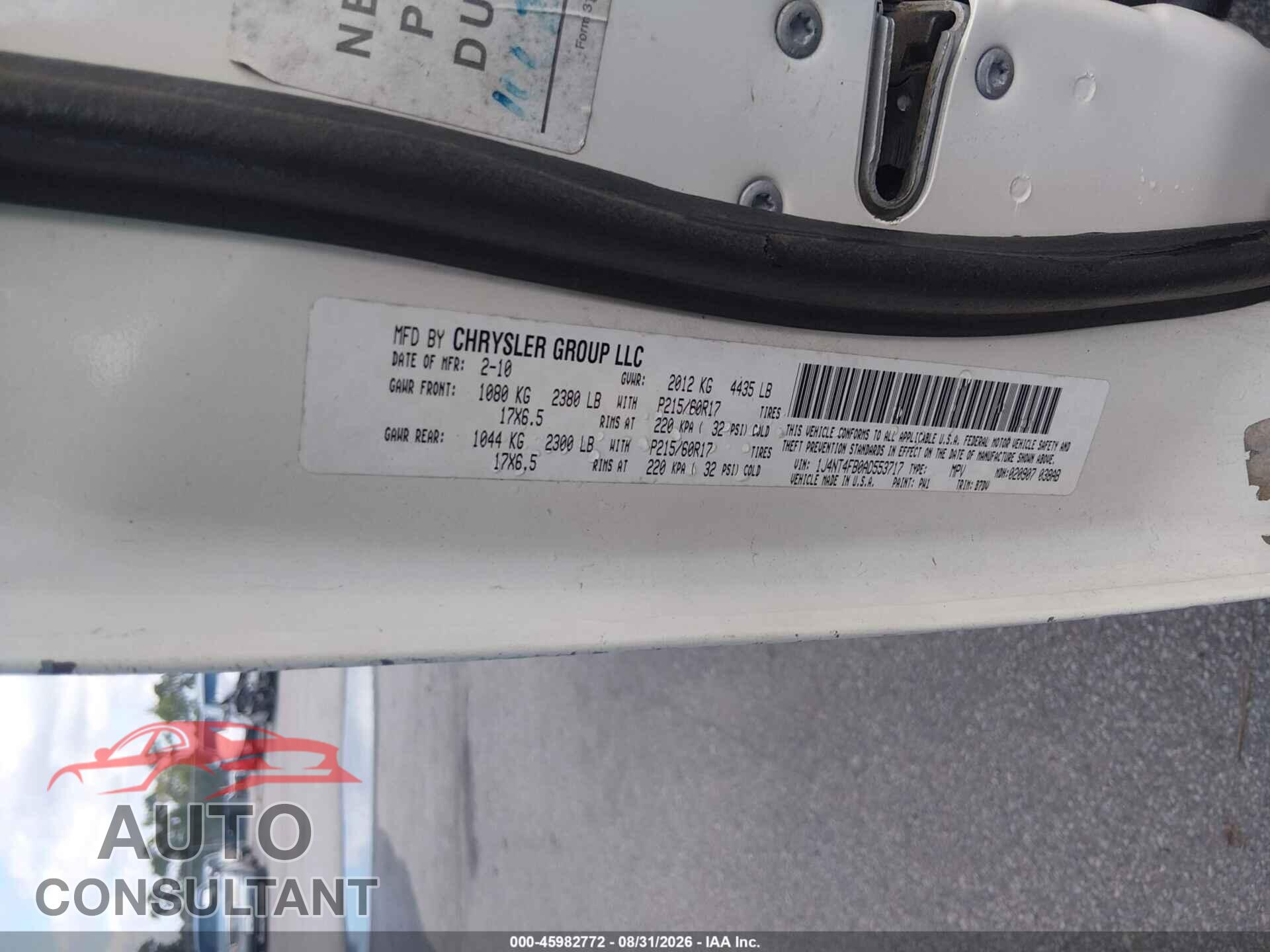 JEEP COMPASS 2010 - 1J4NT4FB0AD553717