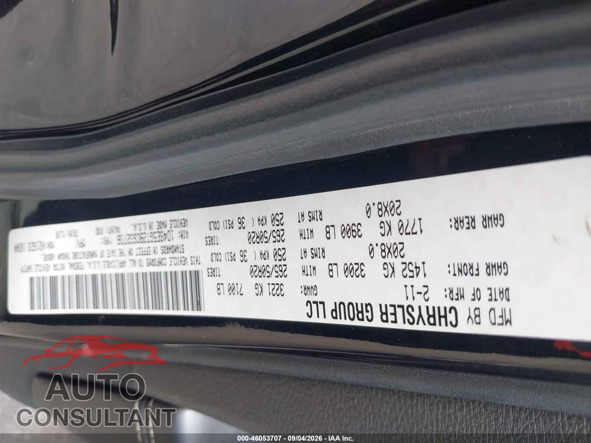 DODGE DURANGO 2011 - 1D4SE5GT2BC632736