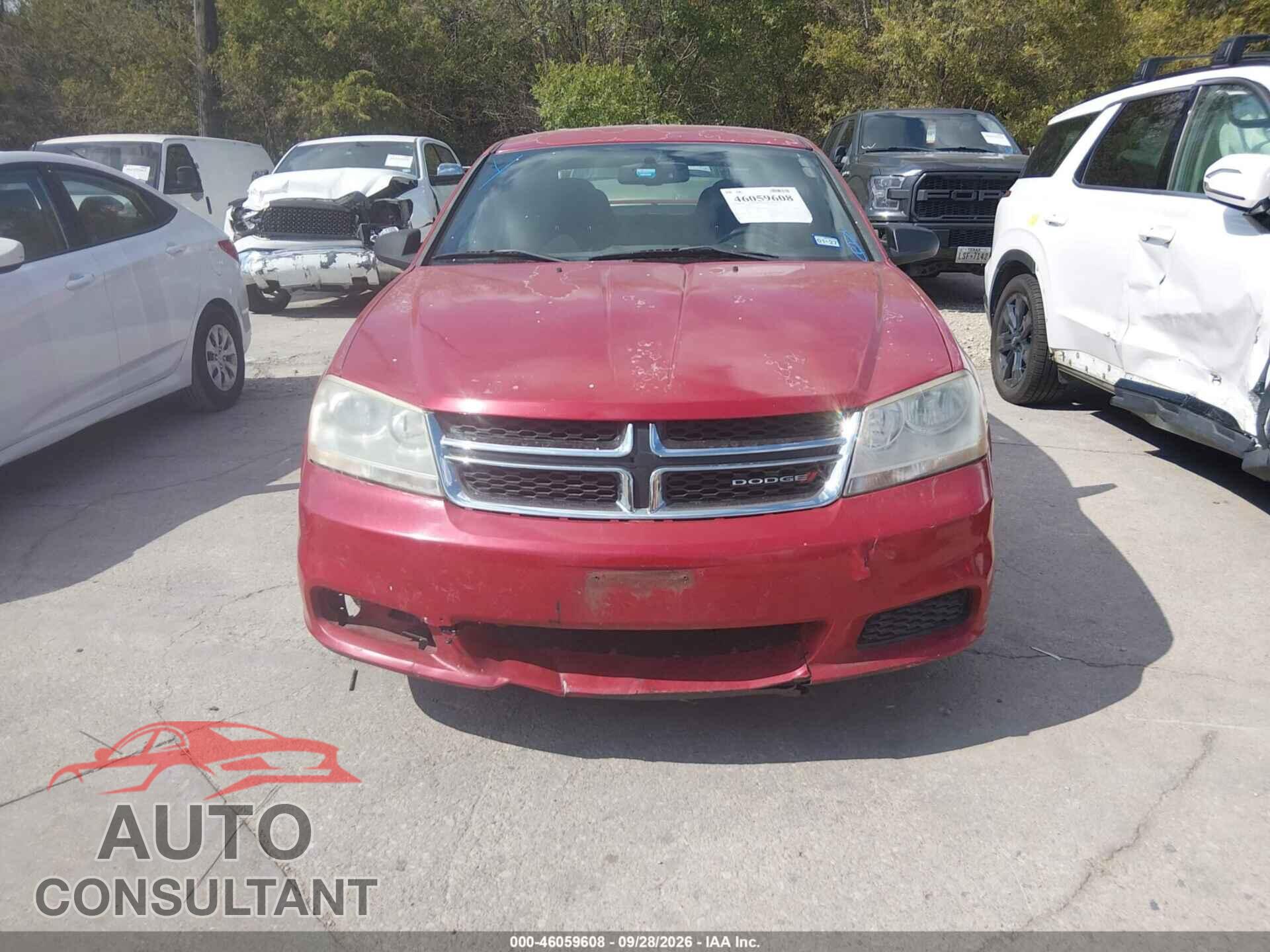 DODGE AVENGER 2012 - 1C3CDZAG6CN314202