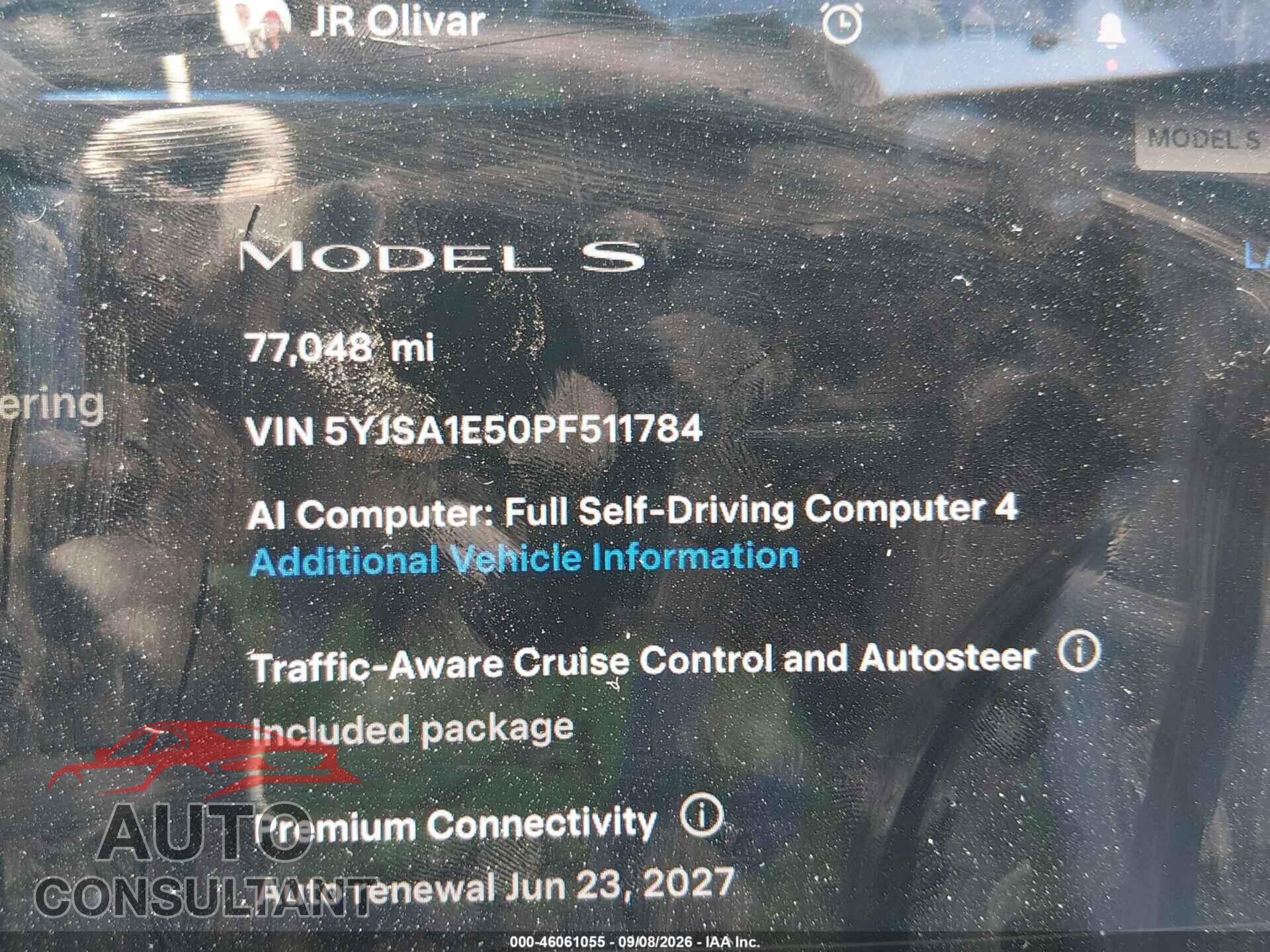 TESLA MODEL S 2023 - 5YJSA1E50PF511784