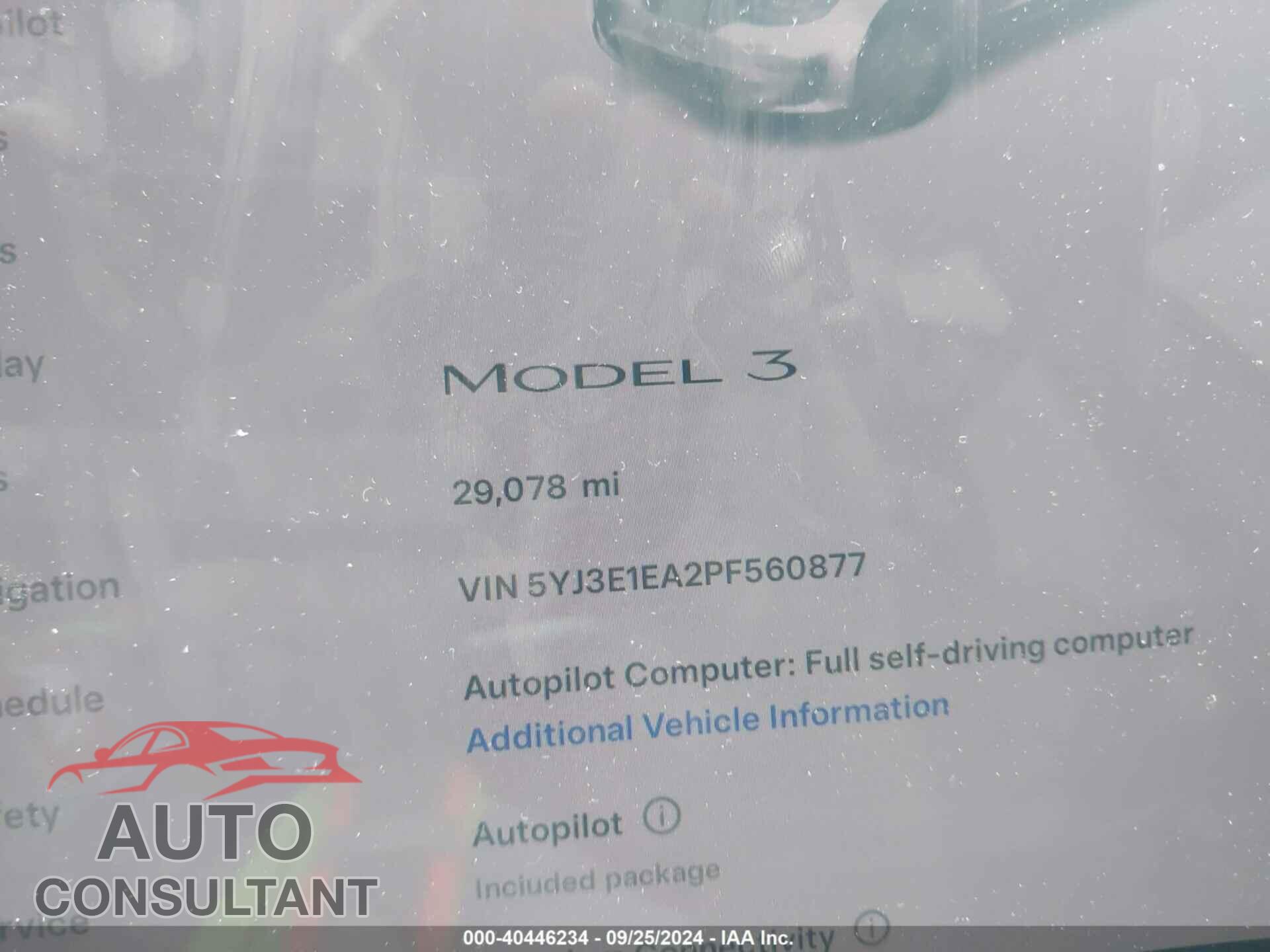 TESLA MODEL 3 2023 - 5YJ3E1EA2PF560877