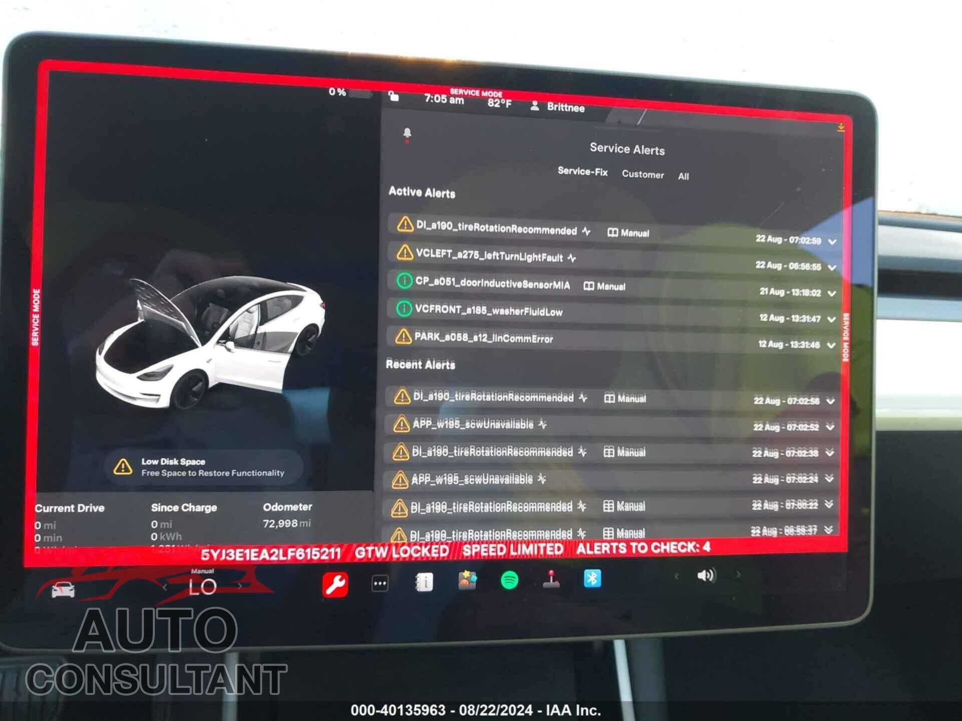 TESLA MODEL 3 2020 - 5YJ3E1EA2LF615211